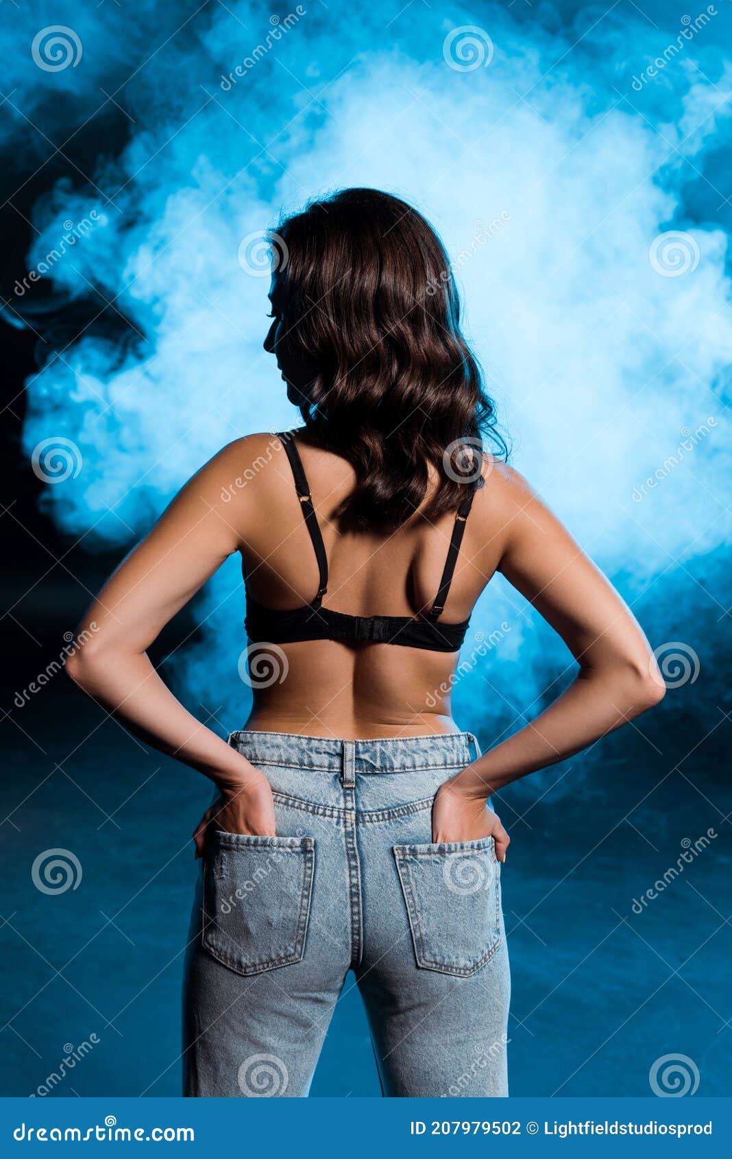 Black Background Woman Smoke Exercise Stock Photos and Images - 123RF