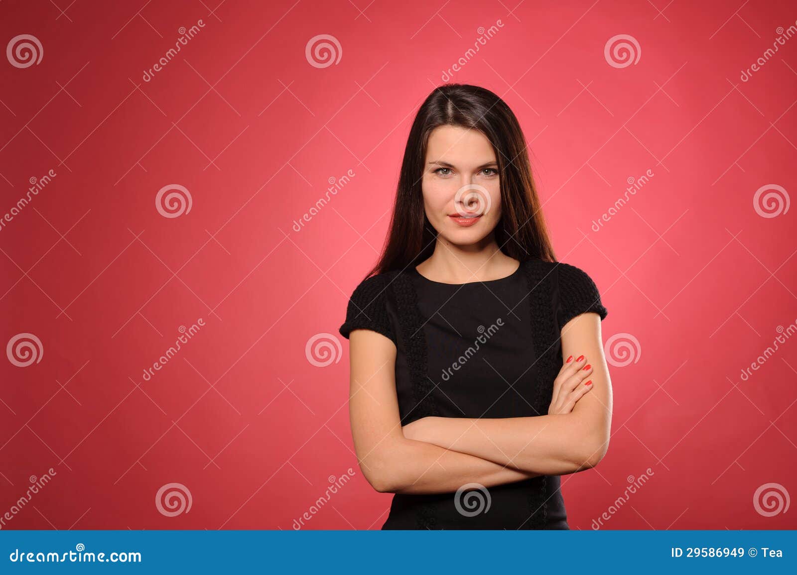 Woman in black dress stock image. Image of cute, look - 29586949