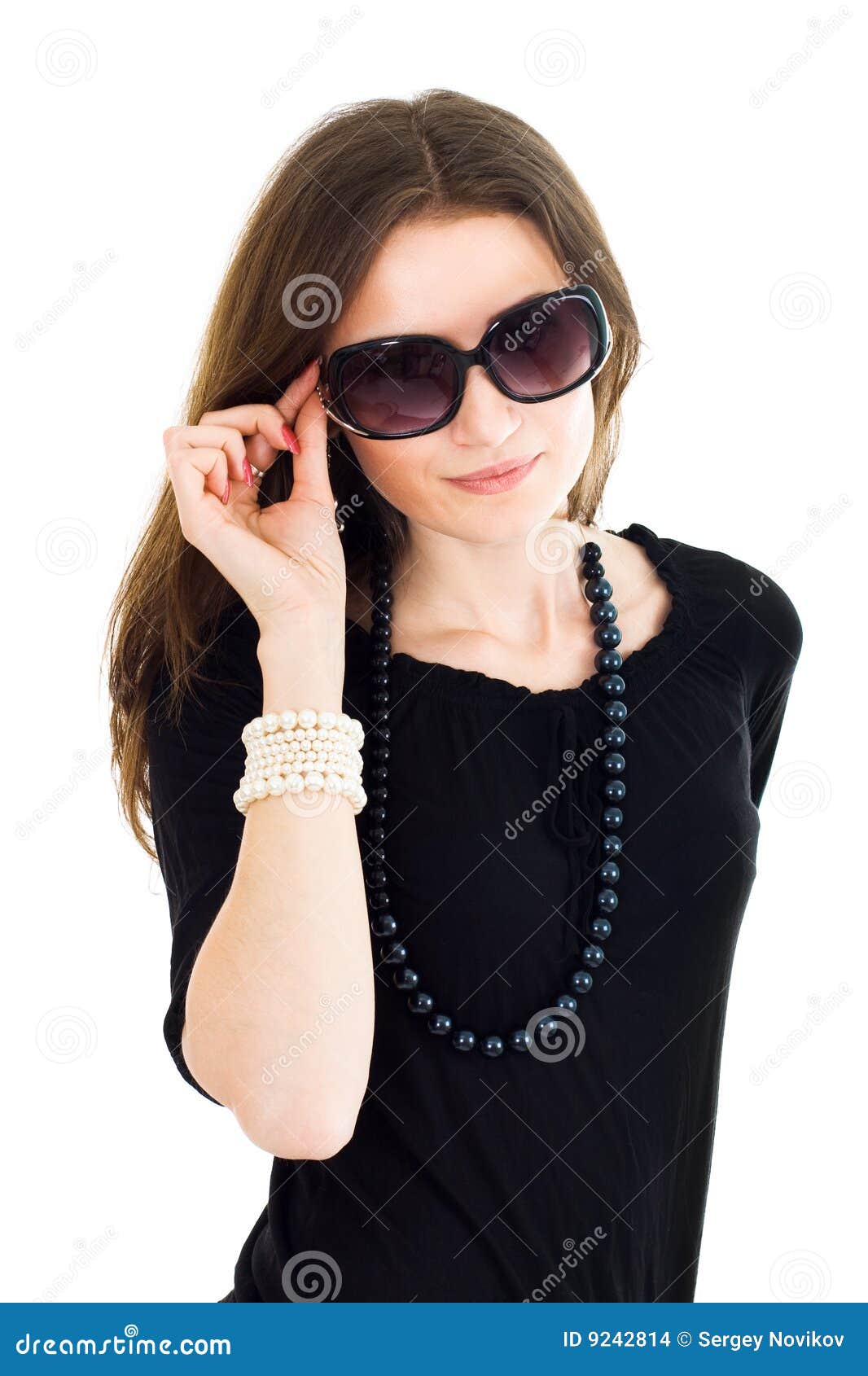Woman in Black Dress and Sunglasses Stock Photo Image of isolated