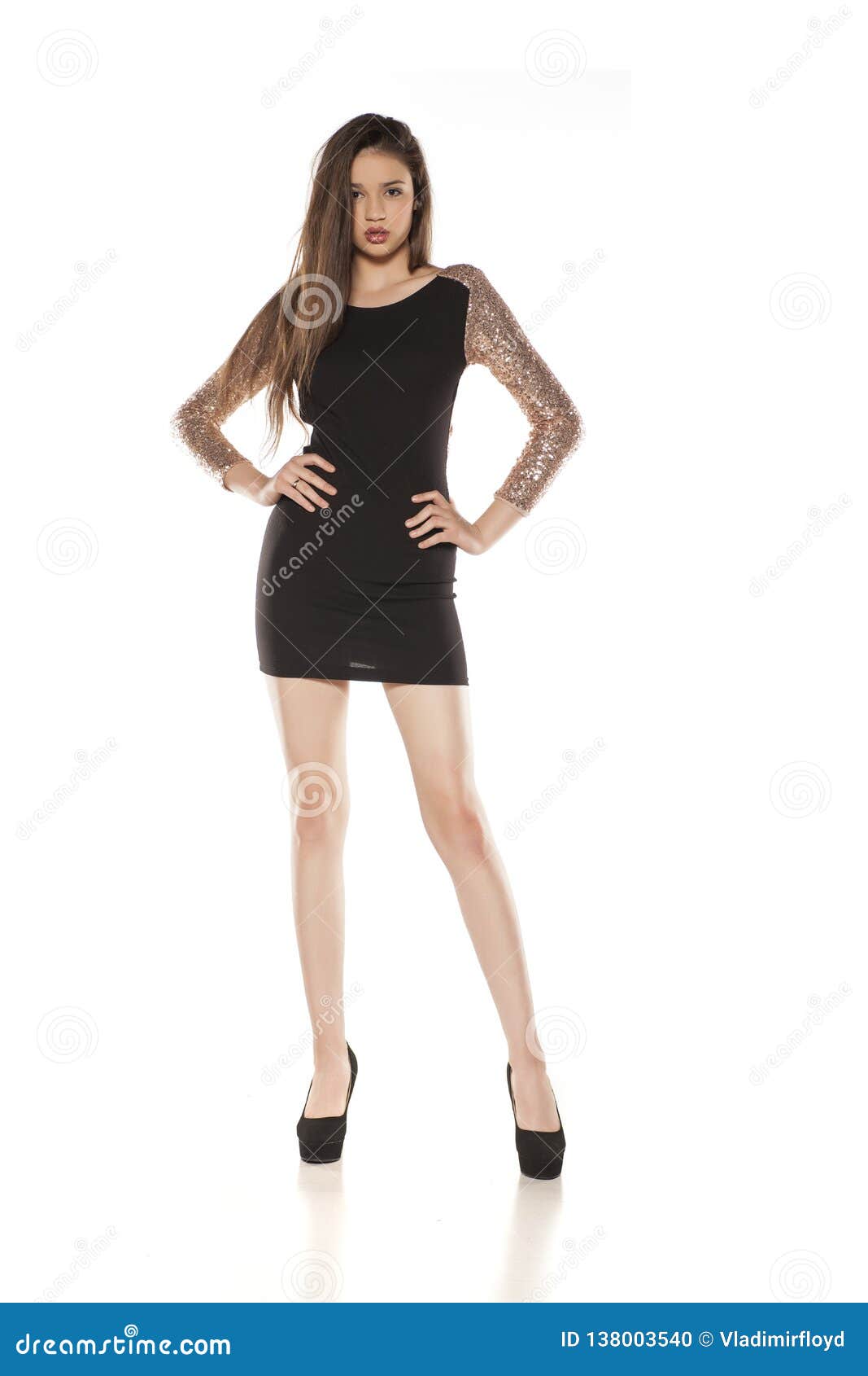 Woman in black dress stock photo. Image of black, beautiful - 138003540