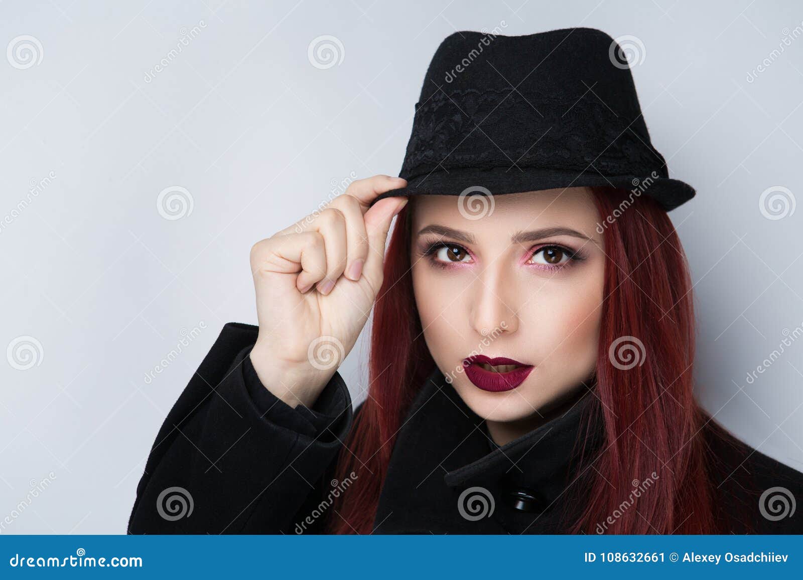 Woman black hat stock image. Image of airport, flight - 108632661