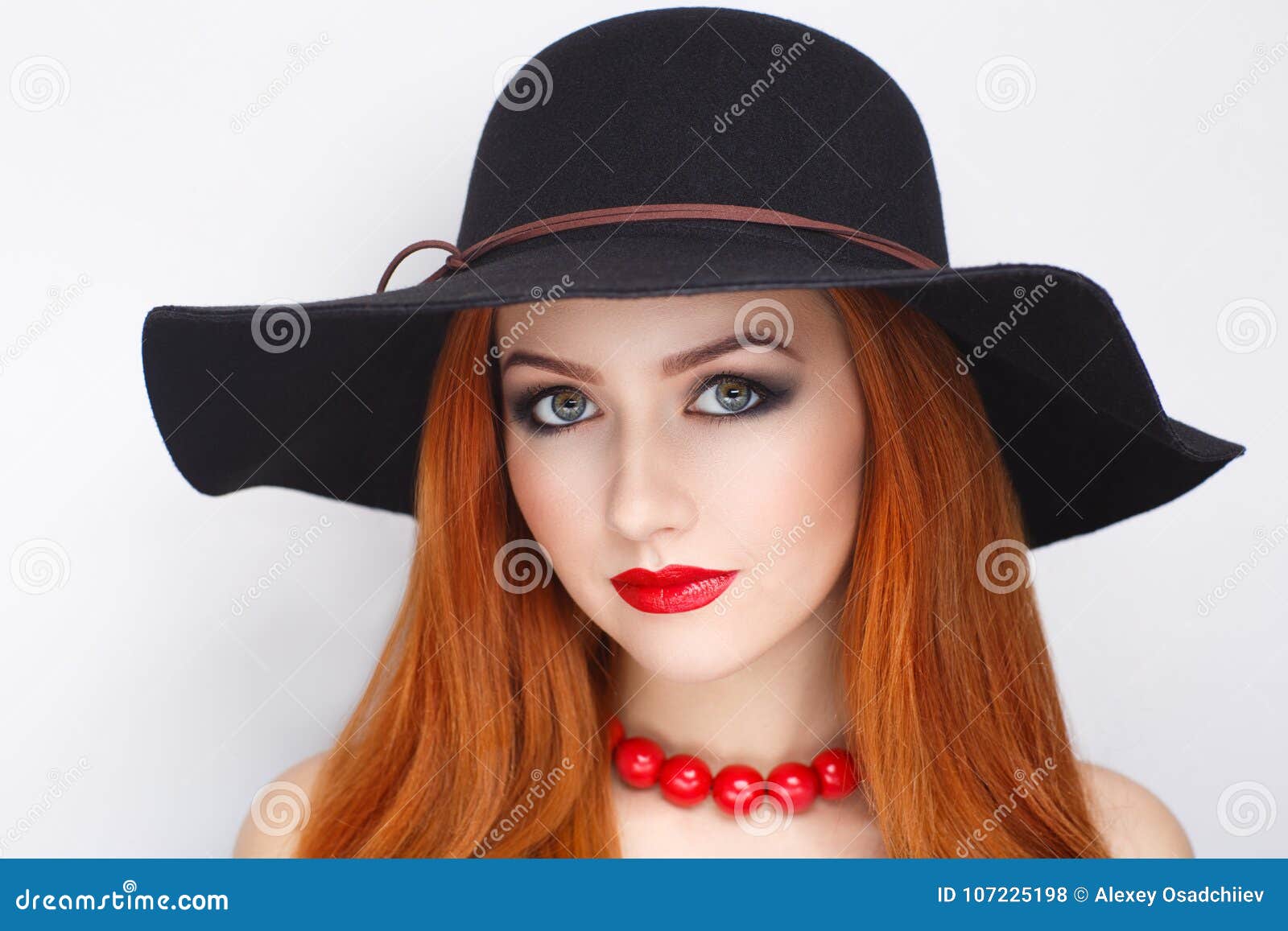 Woman black hat stock photo. Image of female, drink - 107225198