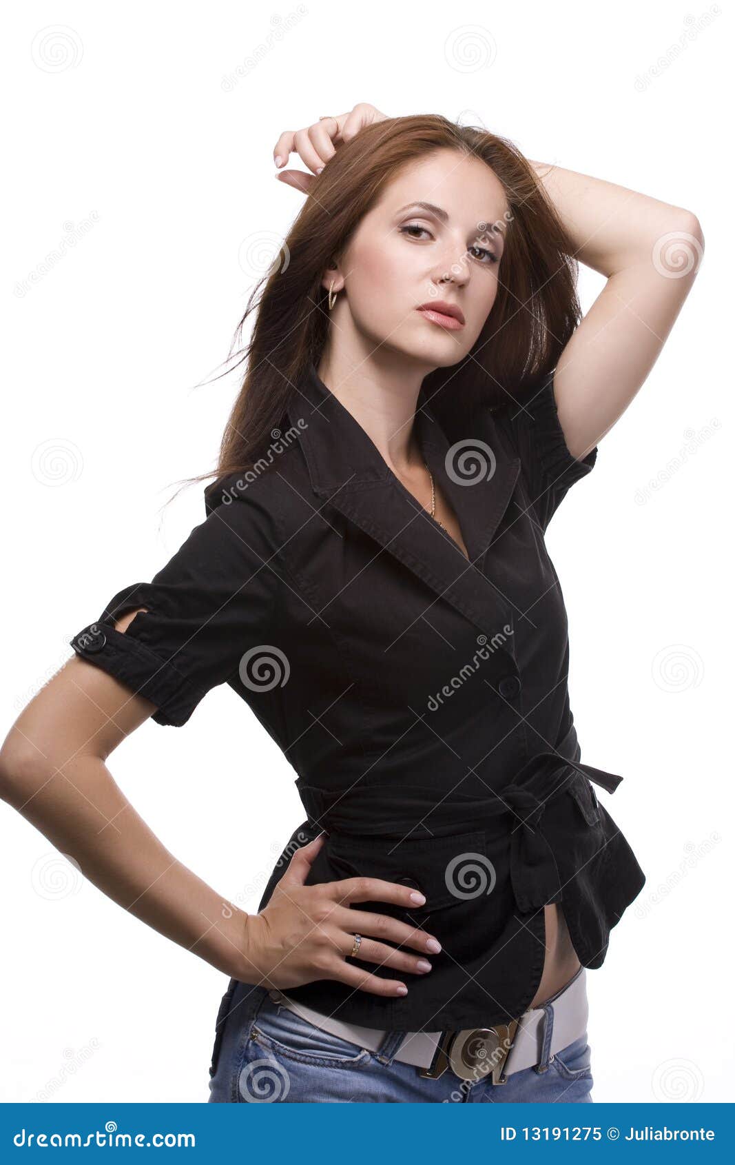 Woman in black jacket stock image. Image of elegance - 13191275