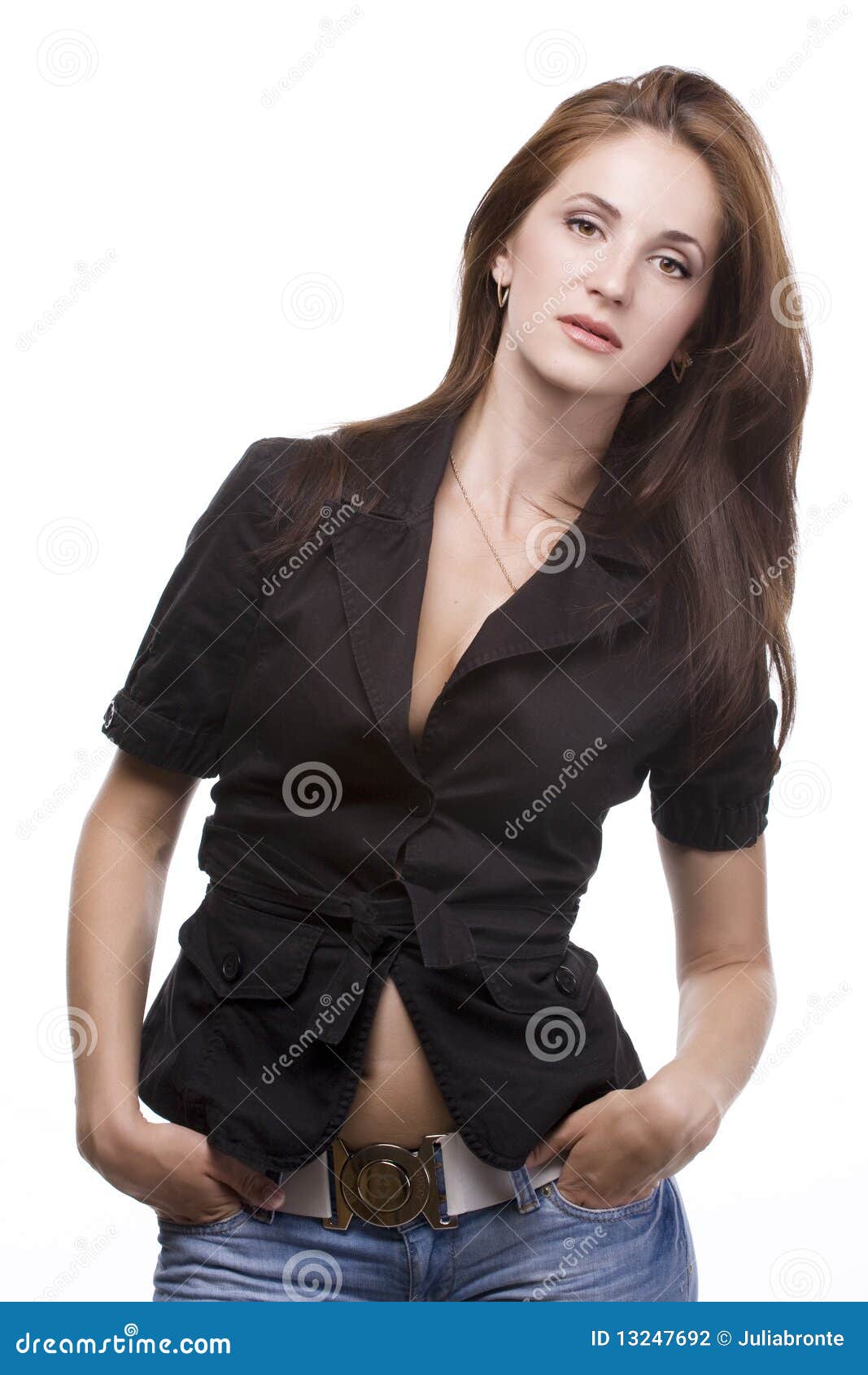 Woman in black jacket stock photo. Image of brown, elegance - 13247692