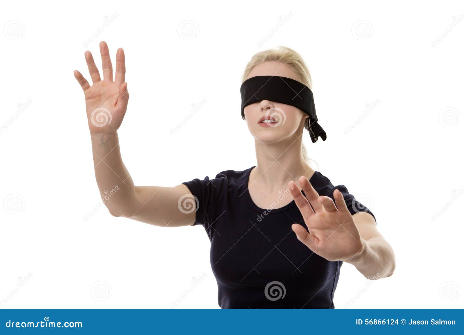 Woman in blindfold, Stock image