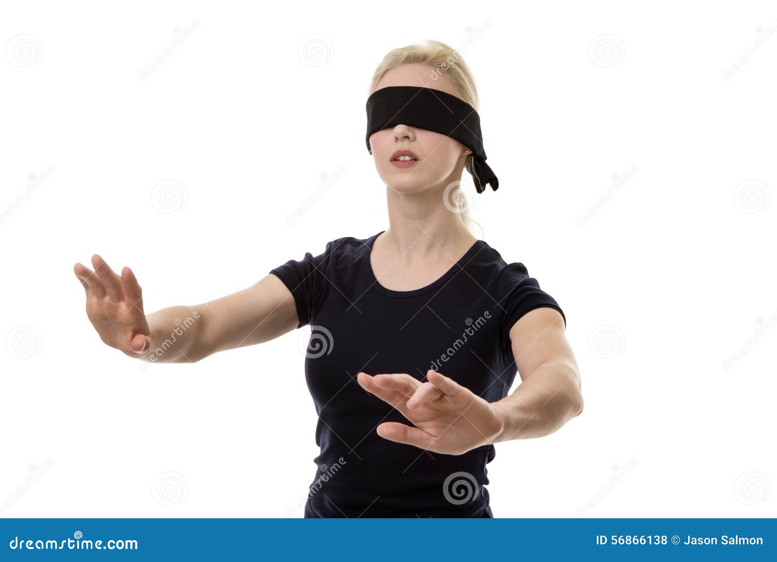 woman blindfolded, Stock image