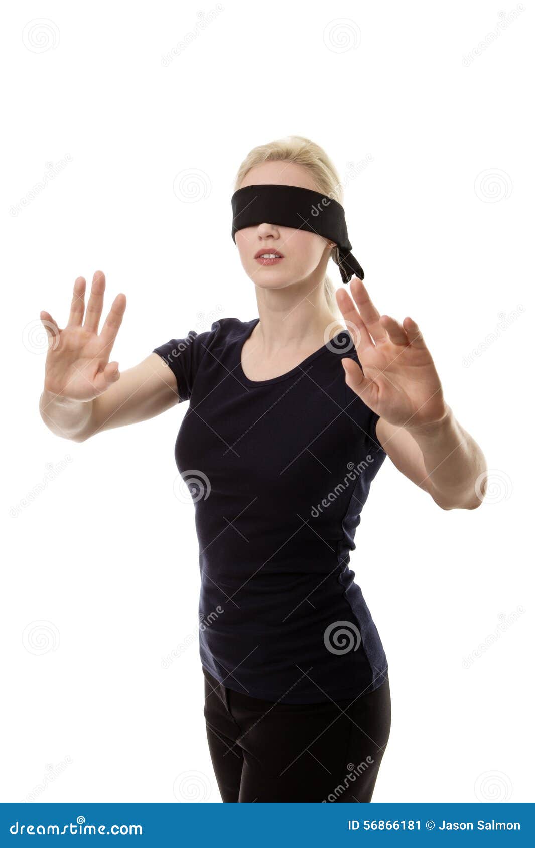 Woman blindfolded, Stock Photo, Picture And Rights Managed Image. Pic.  TIP-125JBE01273