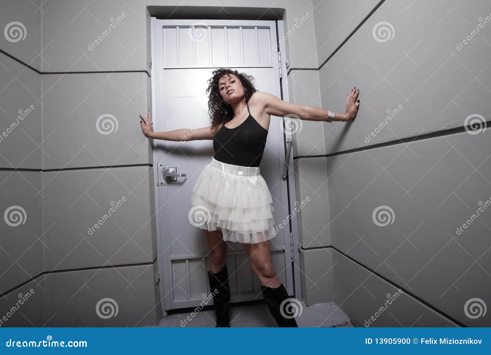Woman Blocking The Door Stock Photo - Image: 13905900