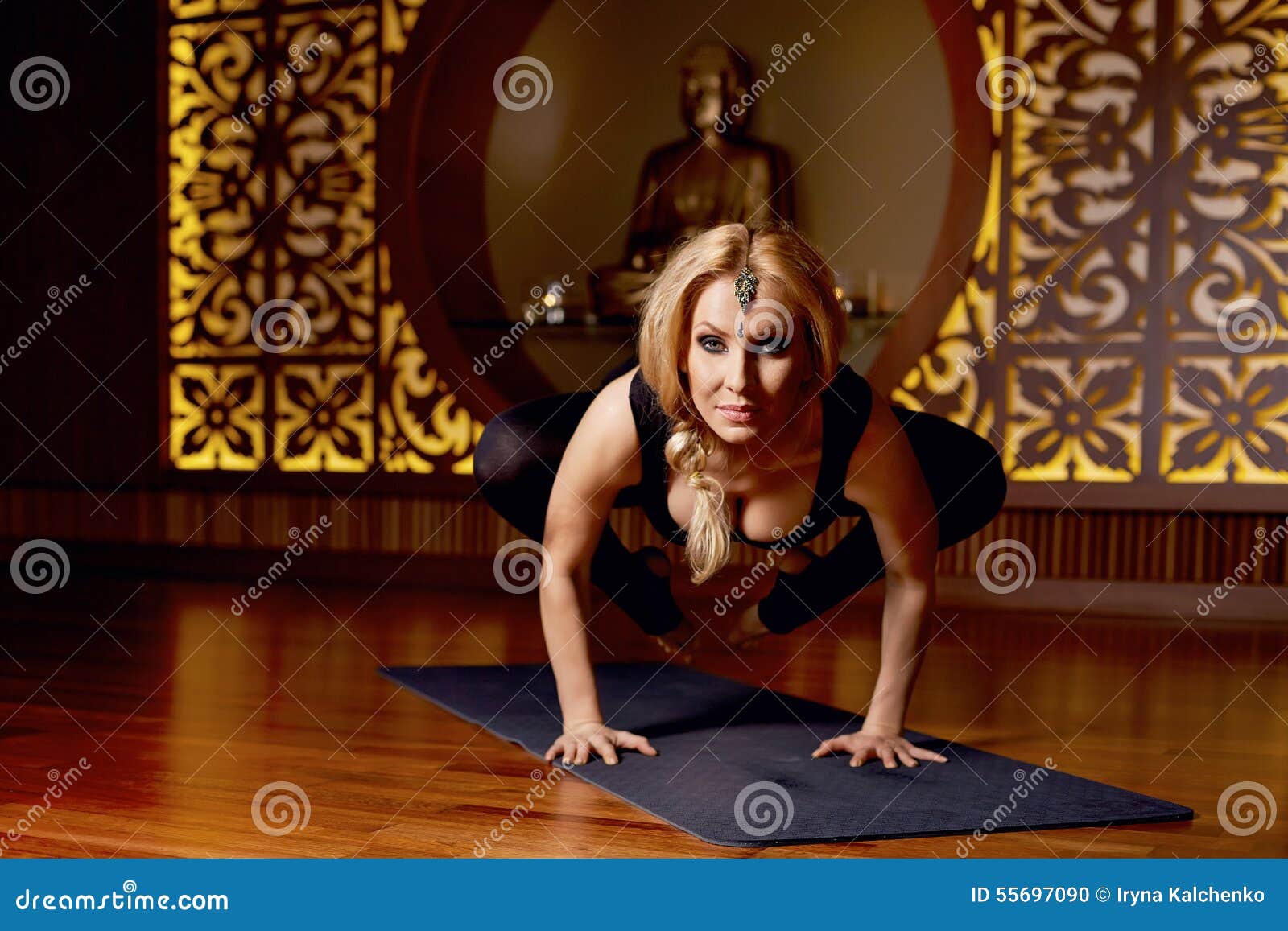 woman blond youga pilates fitness budha india asia