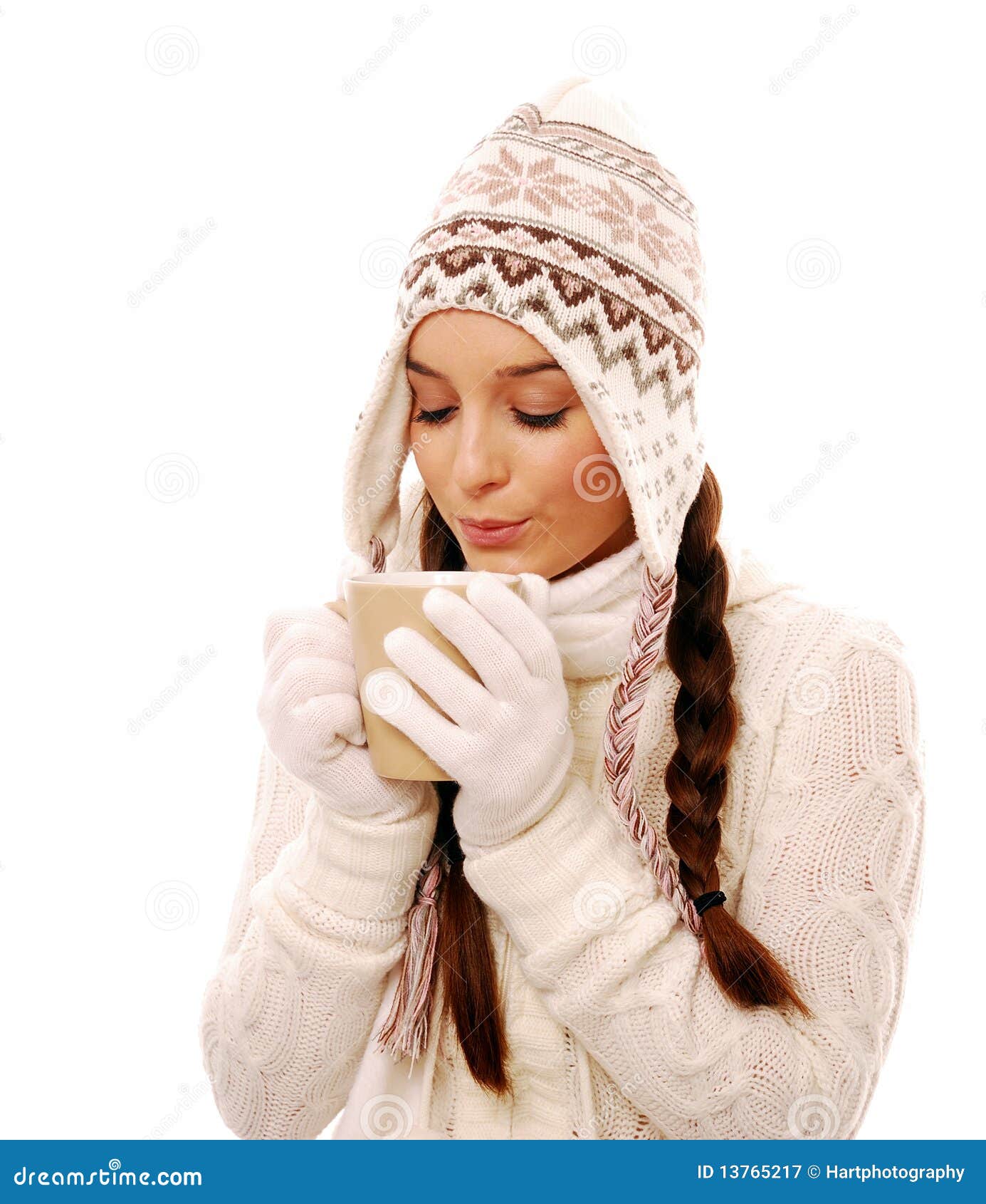 Woman Blowing Hot Chocolate Royalty Free Stock Photography - Image ...