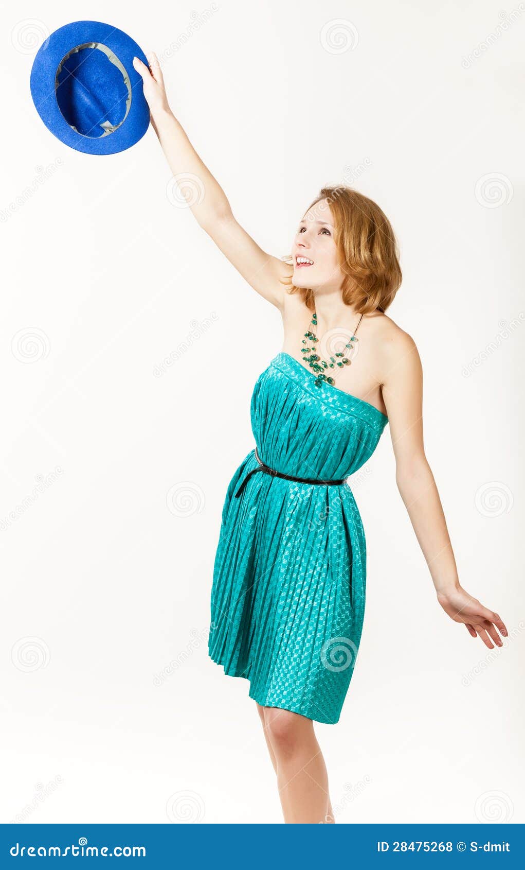 Woman with blue hat stock photo. Image of portrait, dress 28475268