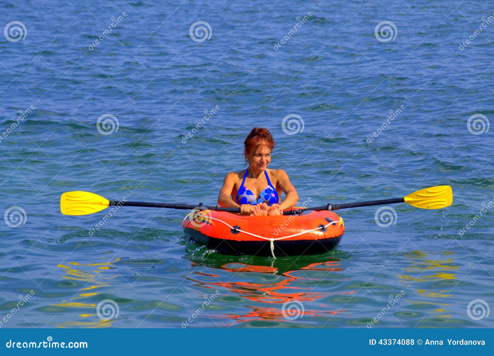 Woman row boat stock photo. Image of colorful, august 