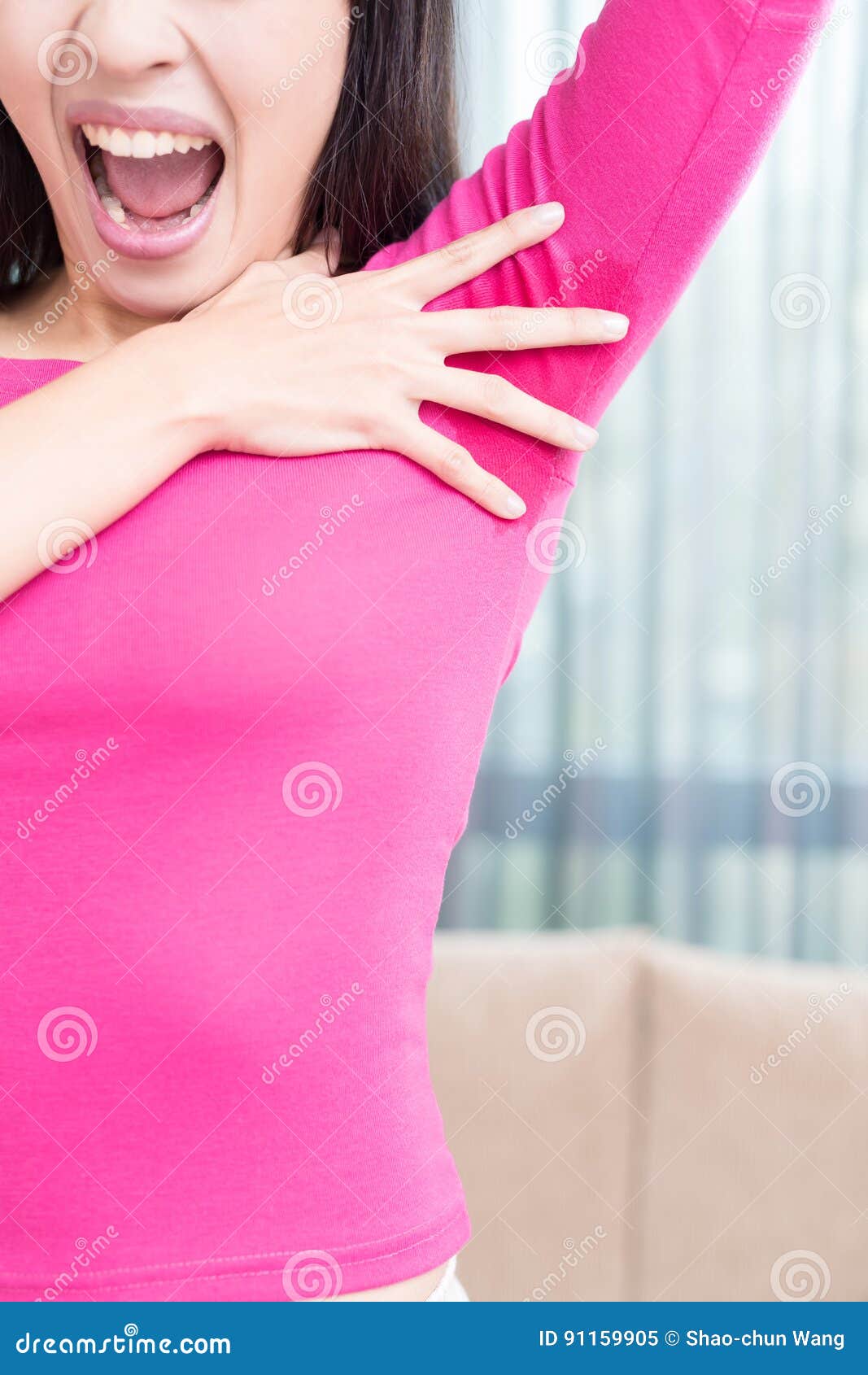 Woman with body odor stock image. Image of soaked, masculinity 91159905