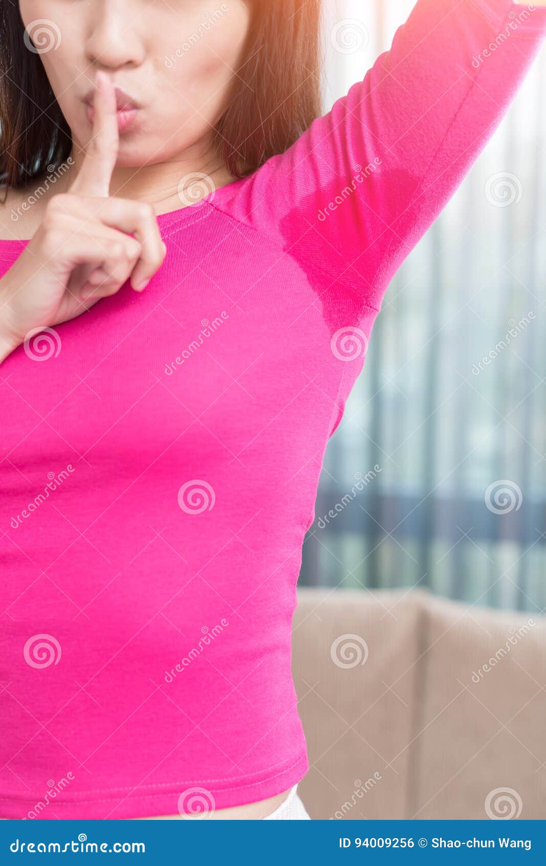 Woman with body odor stock photo. Image of chinese, asian 94009256