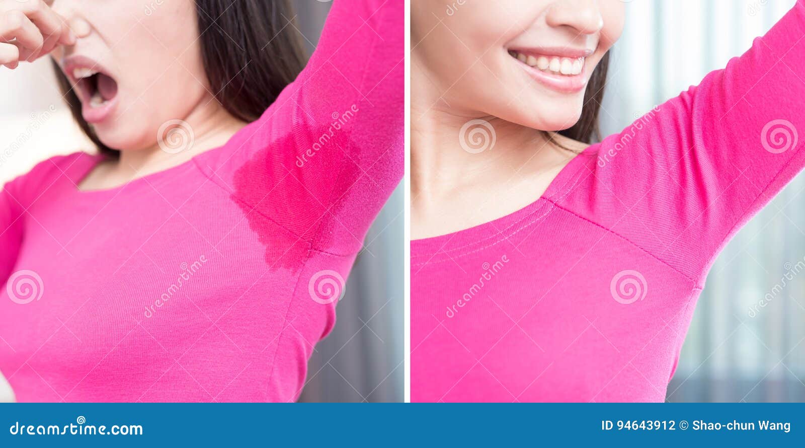 Woman with body odor stock photo. Image of annoyed, odor 94643912