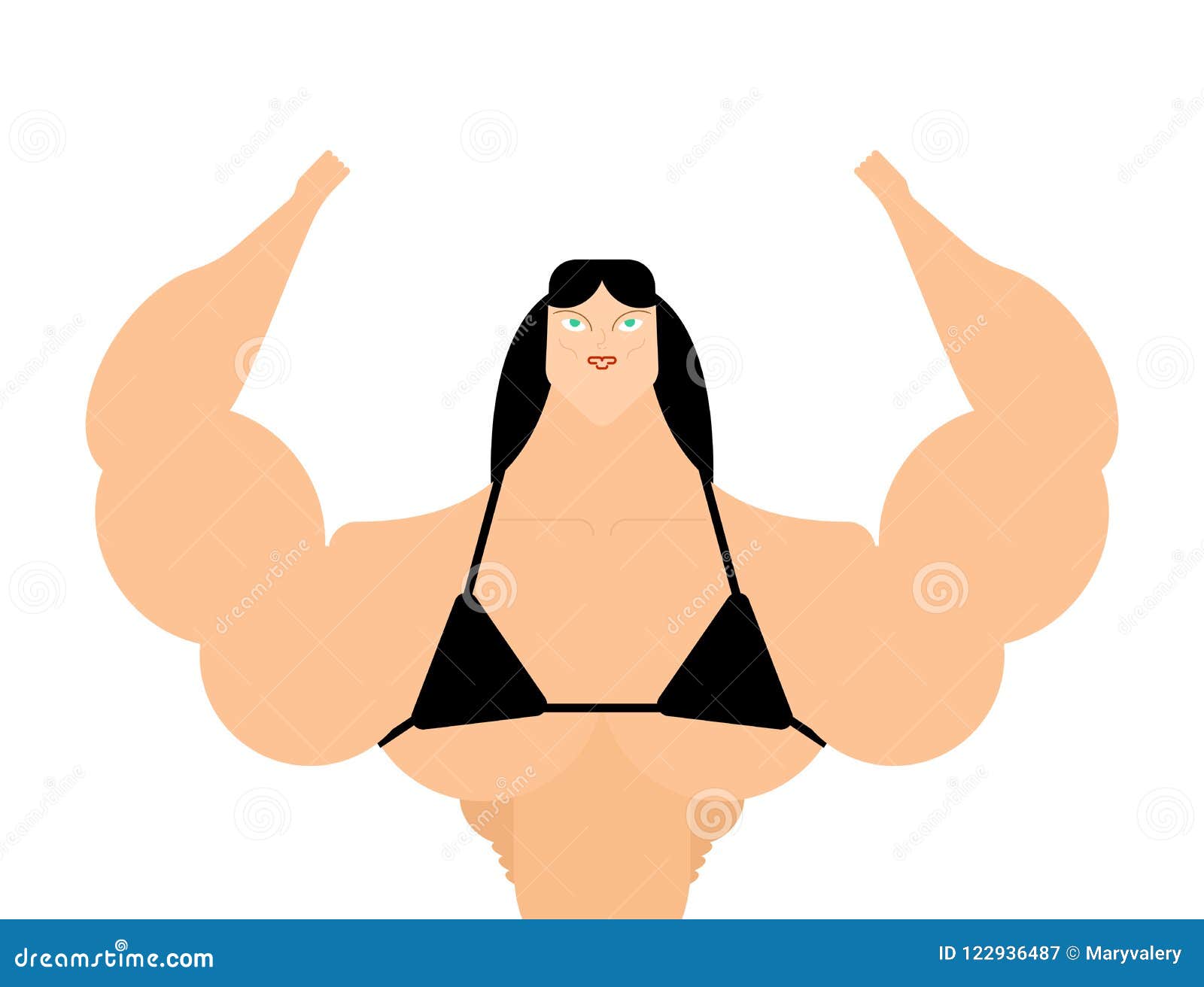Download Woman Bodybuilder Isolated. Femqle Strong. Vector Illustration Stock Vector - Illustration of ...