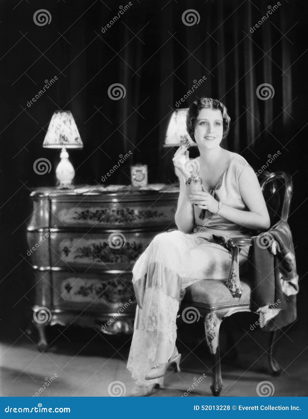 Woman with Bottle of Perfume Stock Photo - Image of grooming ...