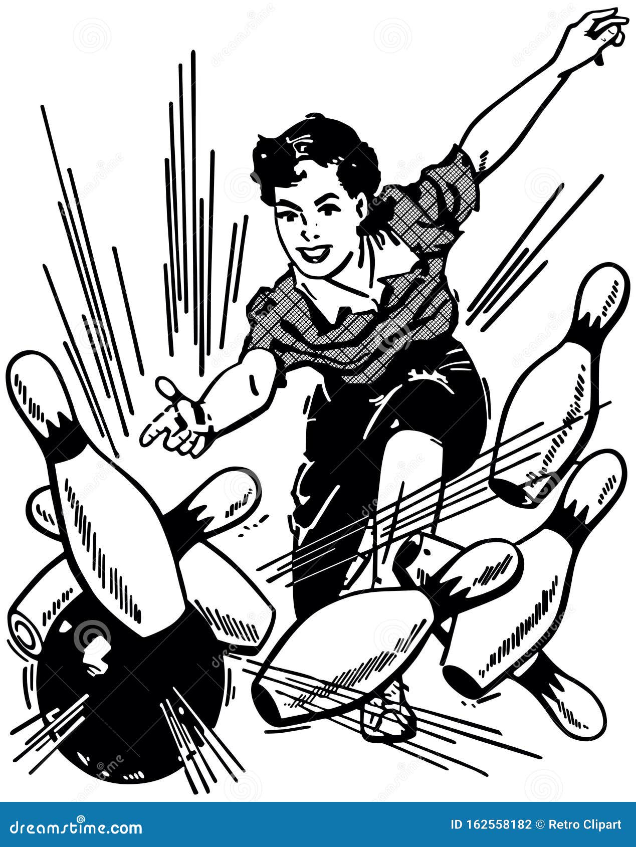Download Woman Bowling Strike stock illustration. Illustration of ...