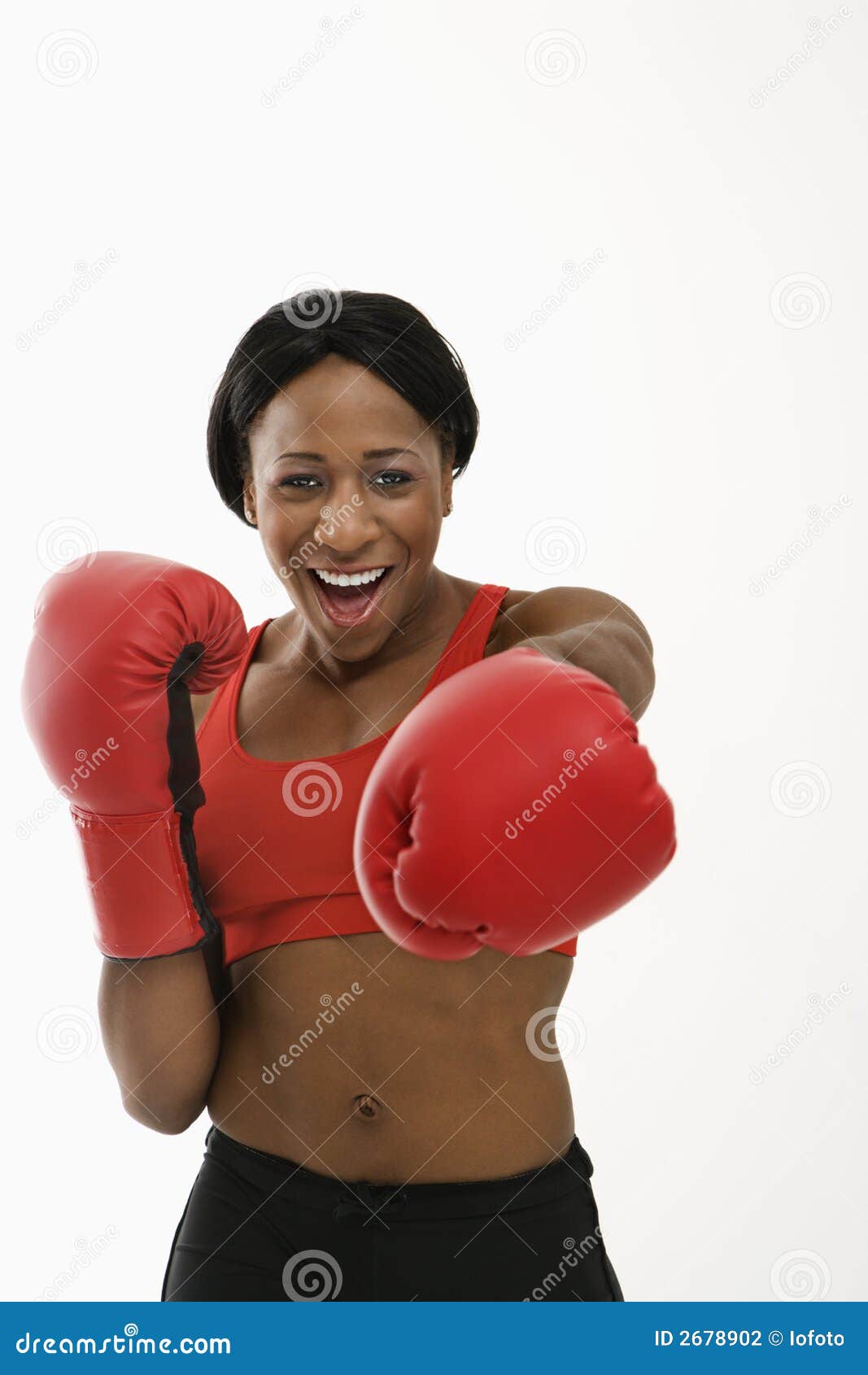 Woman boxer punching. stock photo. Image of person, athlete 2678902