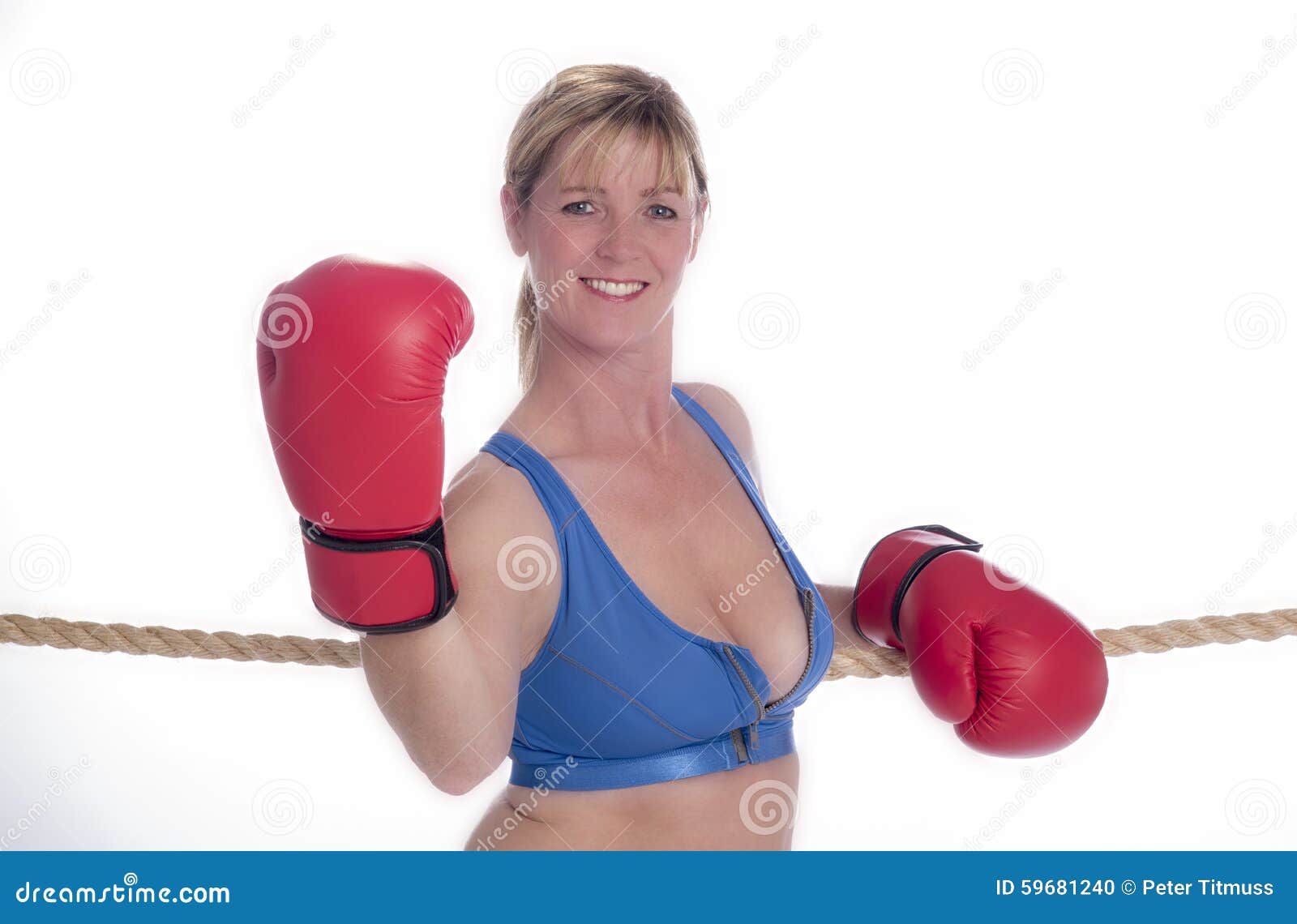 Placeit - Sports Bra Mockup of a Woman Wearing Boxing Gloves