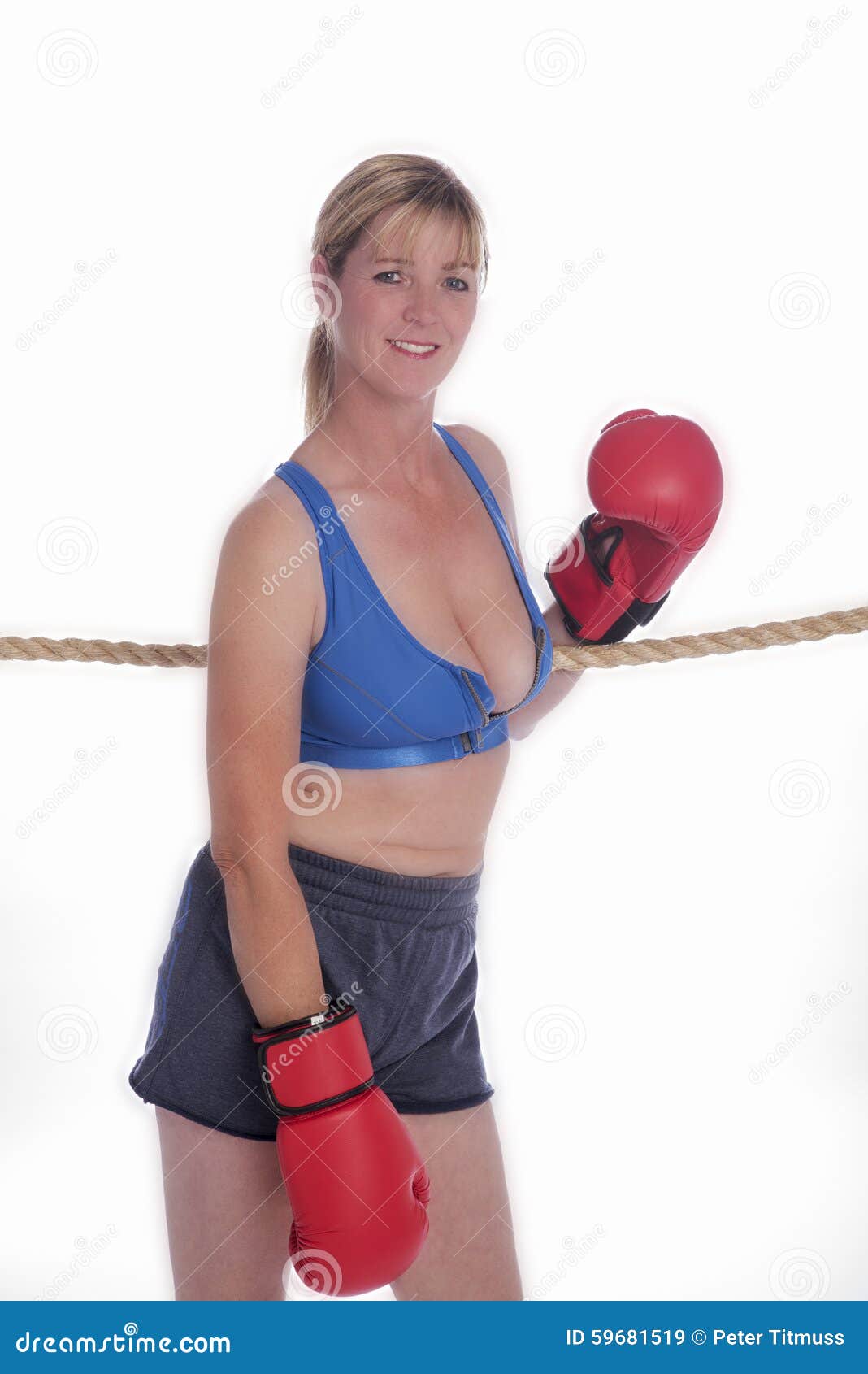 Boxer wearing sports bra stock image. Image of smiling - 82562963