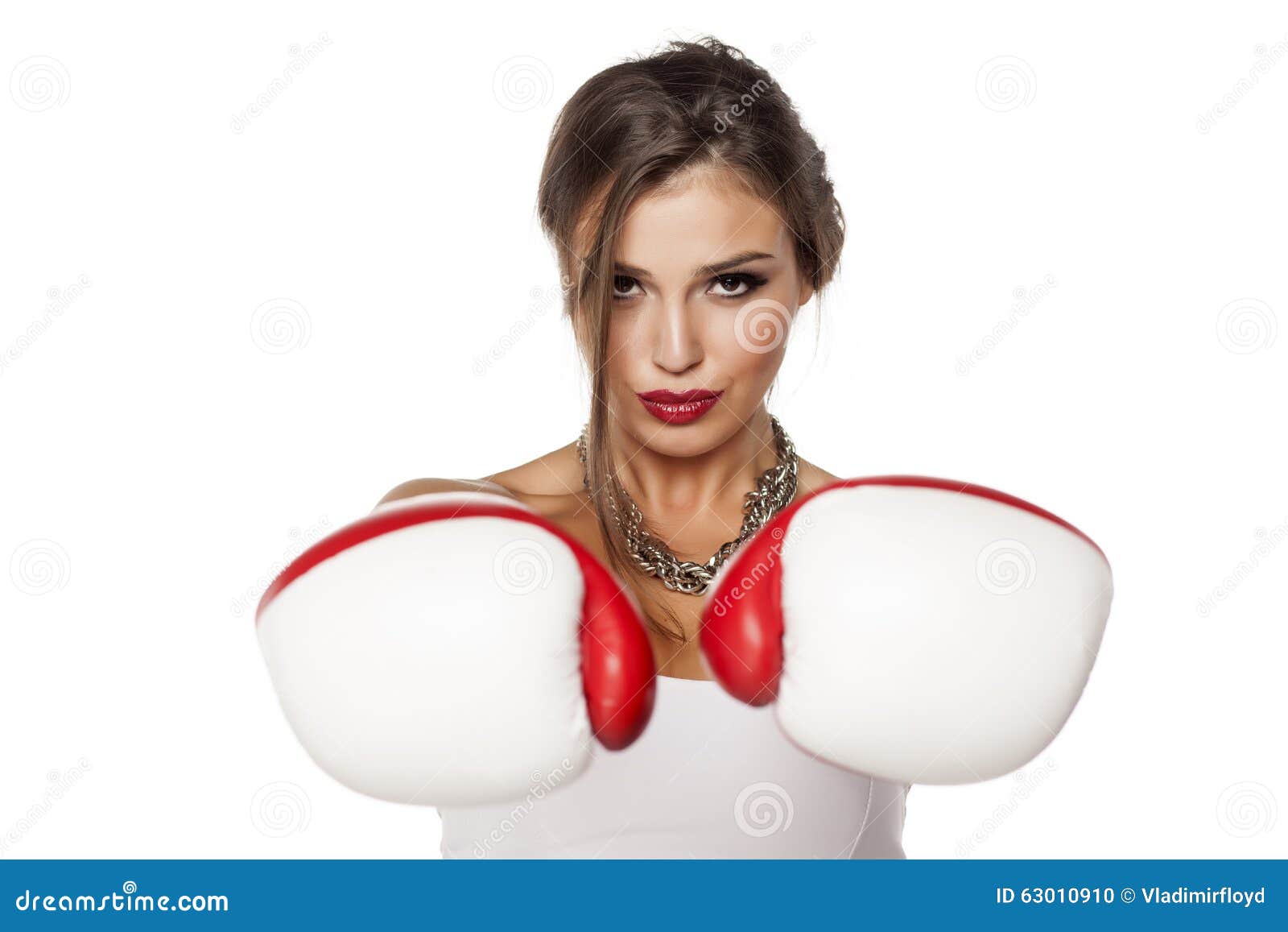 Woman with boxing gloves stock photo. Image of beautiful 63010910