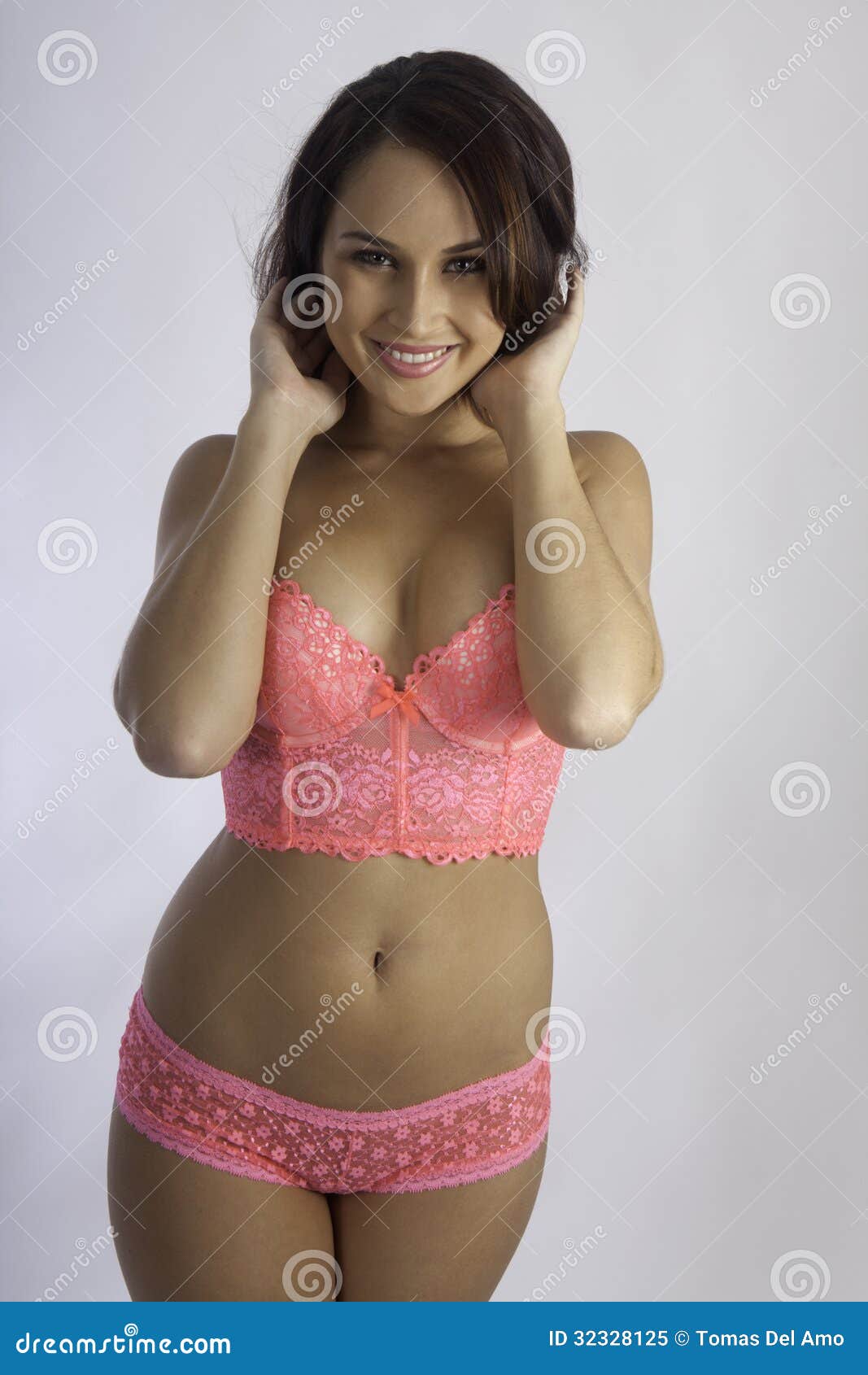 Chinese Woman Posing in Panties and Bra on White Background Stock Photo -  Image of portrait, isolated: 135860852