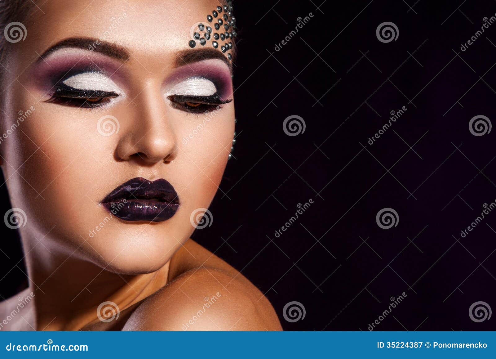 Woman with Brown Eyes in Studio Stock Image - Image of elegance ...