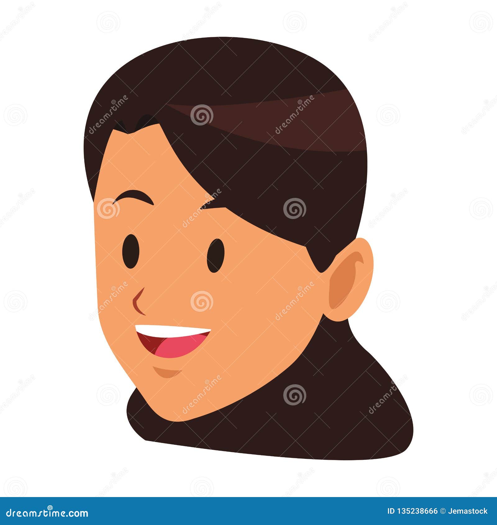 Download Woman Brunette Smiling Only Face Stock Vector - Illustration of adult, vector: 135238666