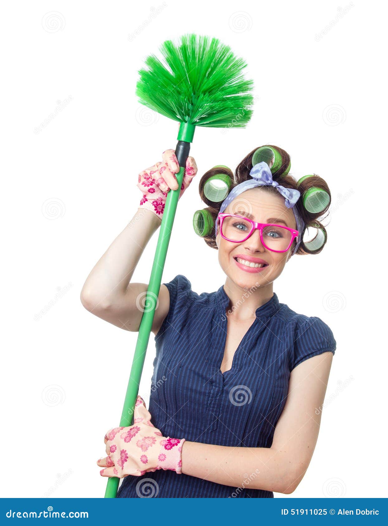 Woman with a brush stock image. Image of domestic, isolated - 51911025