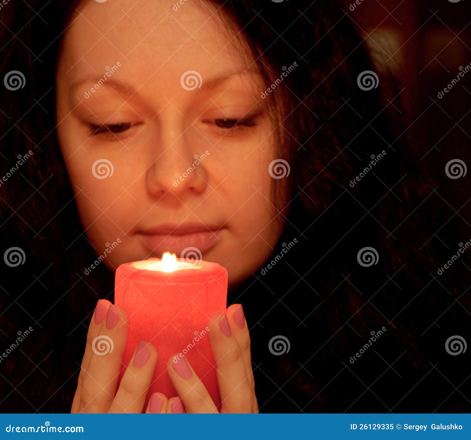 The Woman with Burning Candle Stock Image Image of blaze, candle
