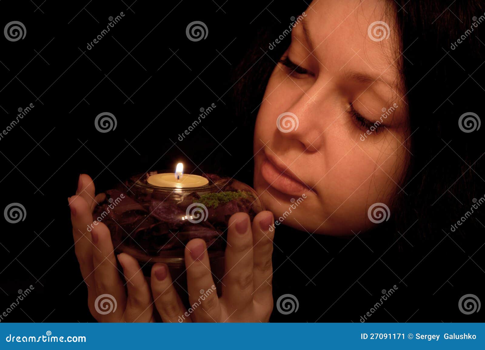 The Woman with Burning Candle Stock Image Image of candle, claosuo