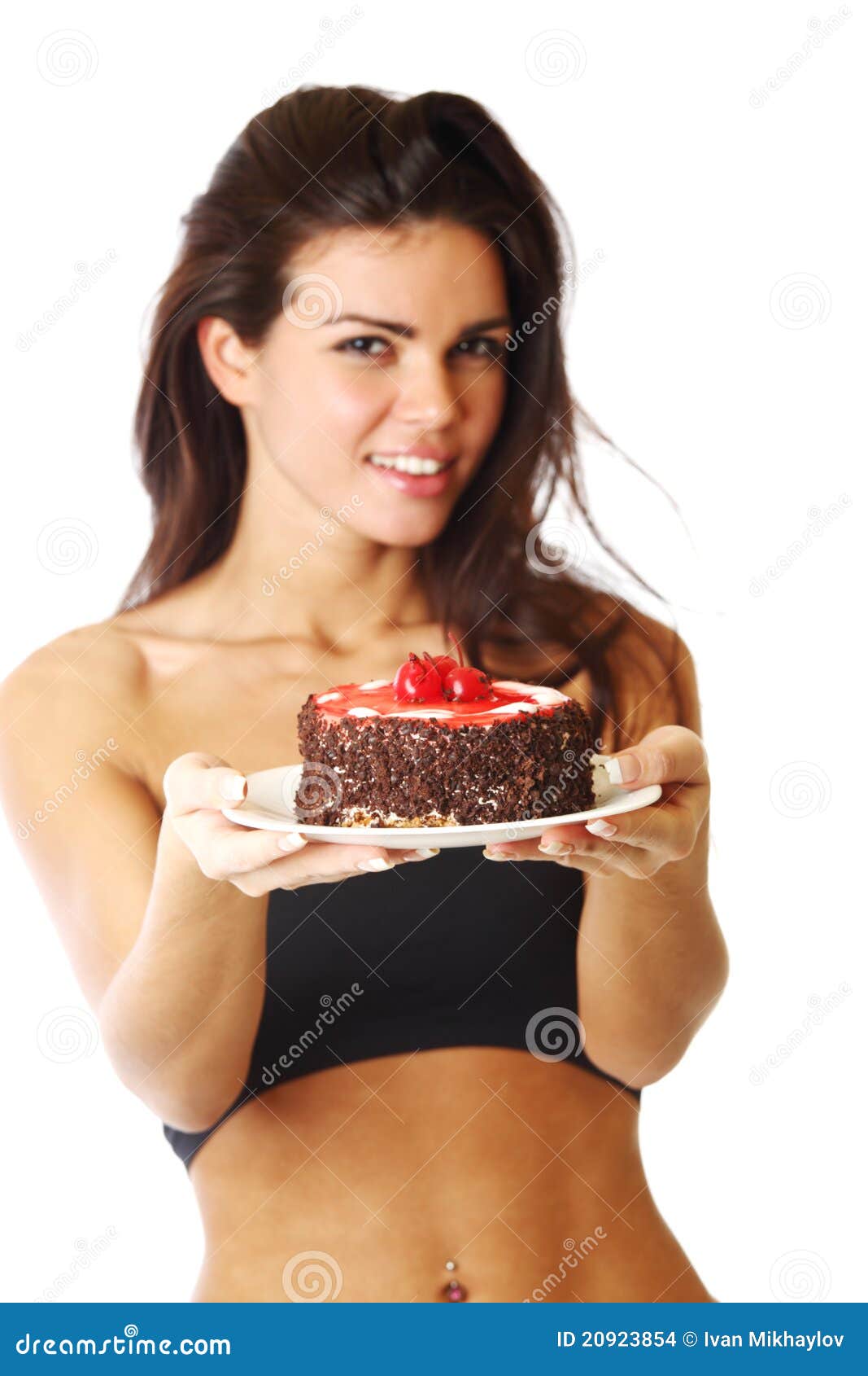 Woman and cake stock photo. Image of caucasian, hair 20923854
