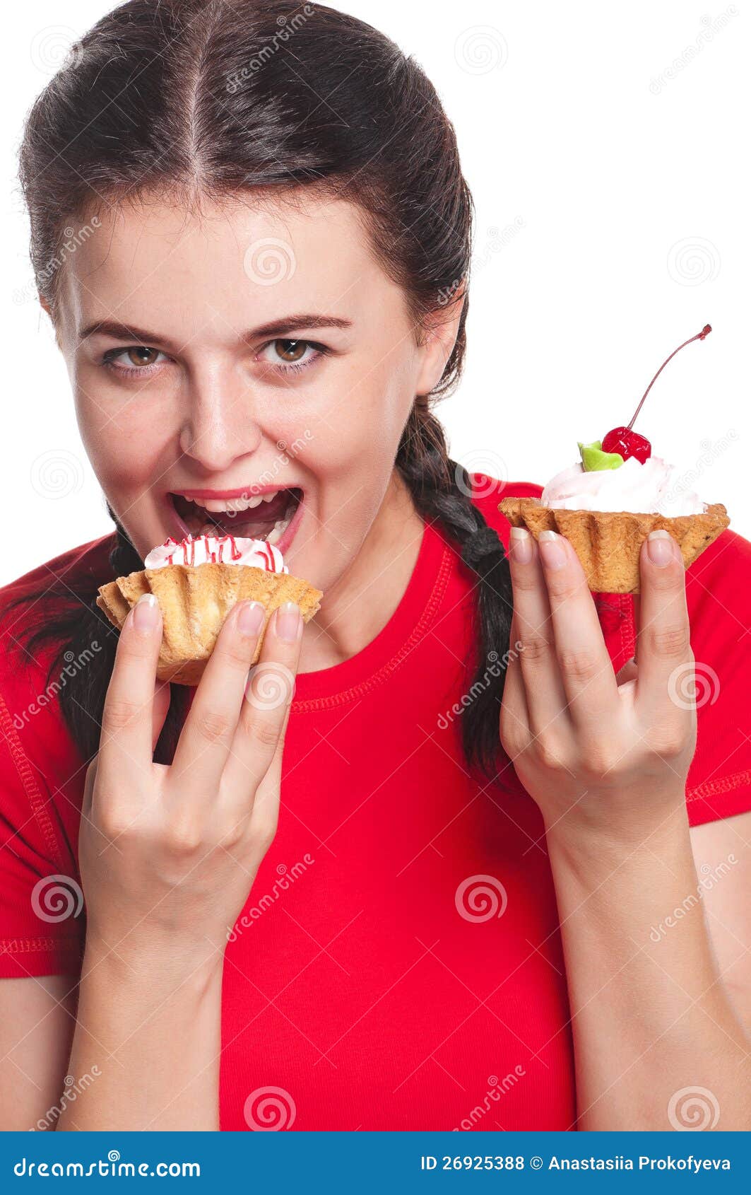 Woman with cakes stock photo. Image of appetite, 26925388