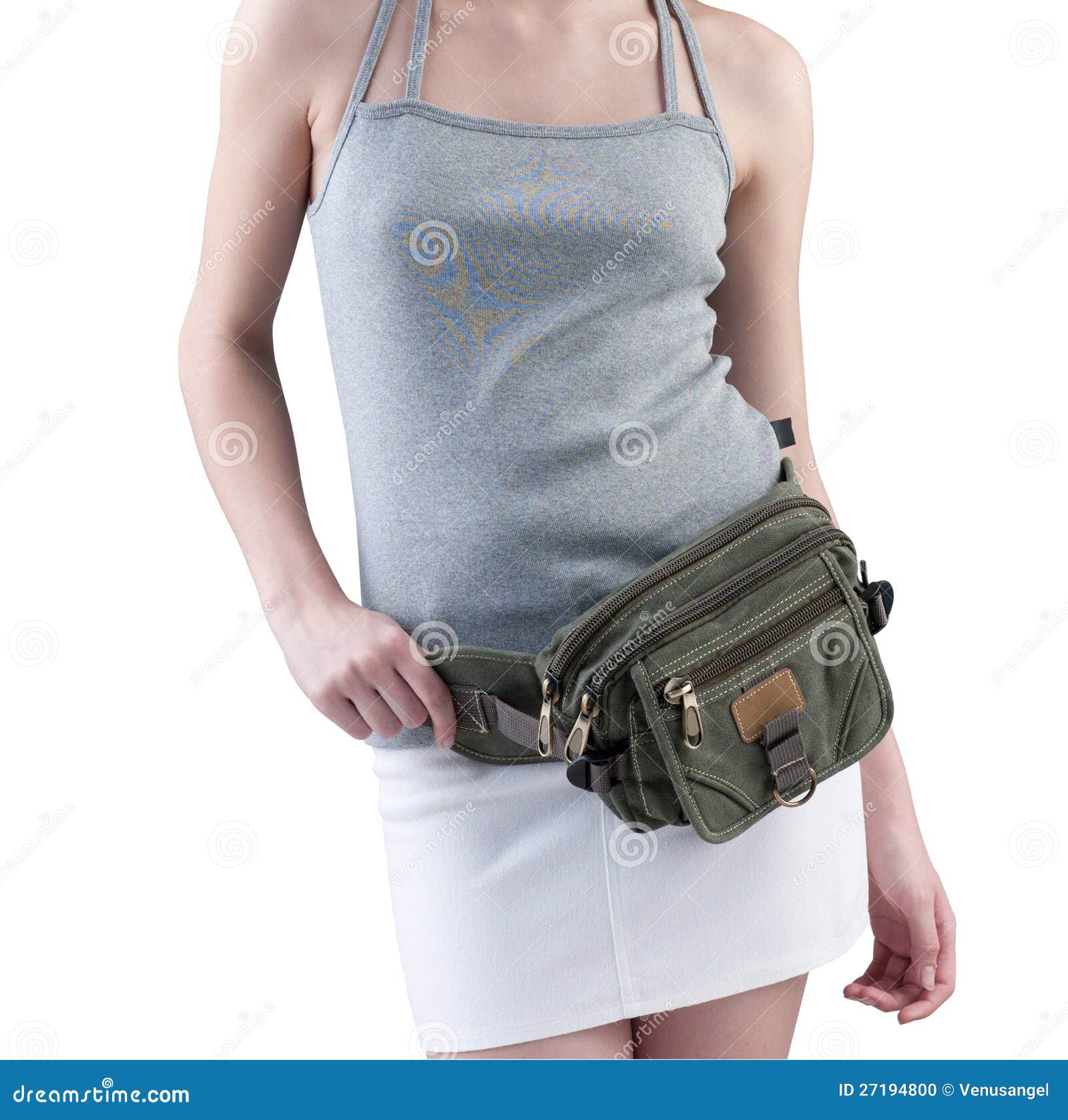 Woman with Canvas Waist Bag Stock Photo Image of woman, canvas 27194800