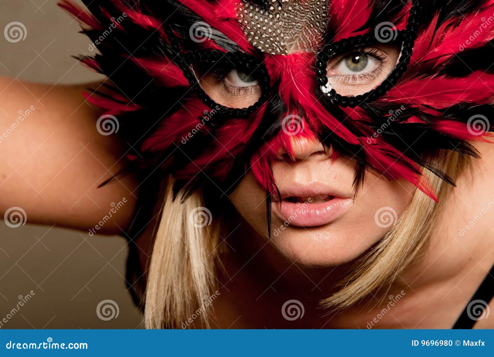Woman in carnival mask stock photo. Image of posing, glamor 9696980