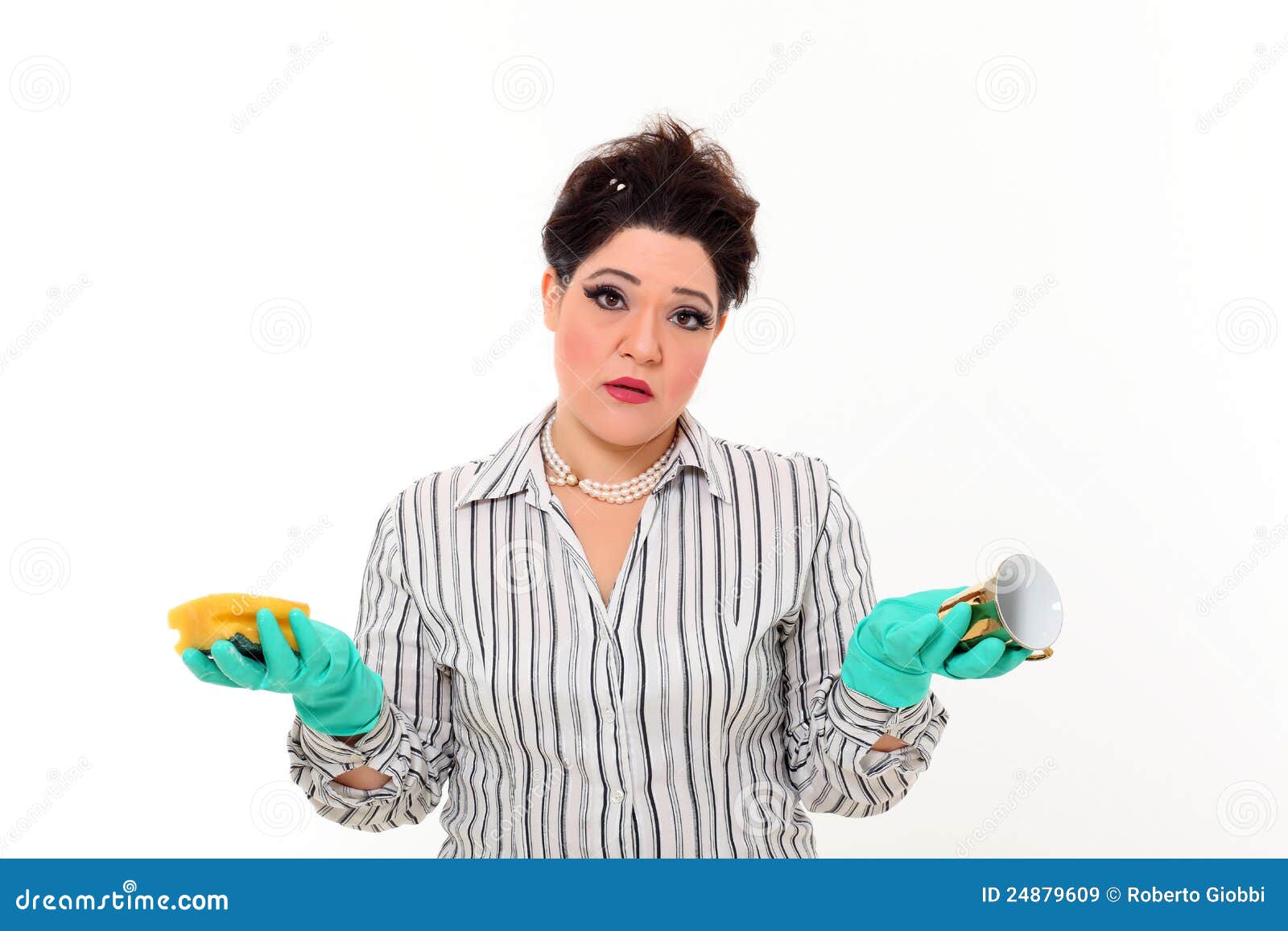 Woman in Carrier Cleaning a Mug Stock Image Image of model, morning 24879609