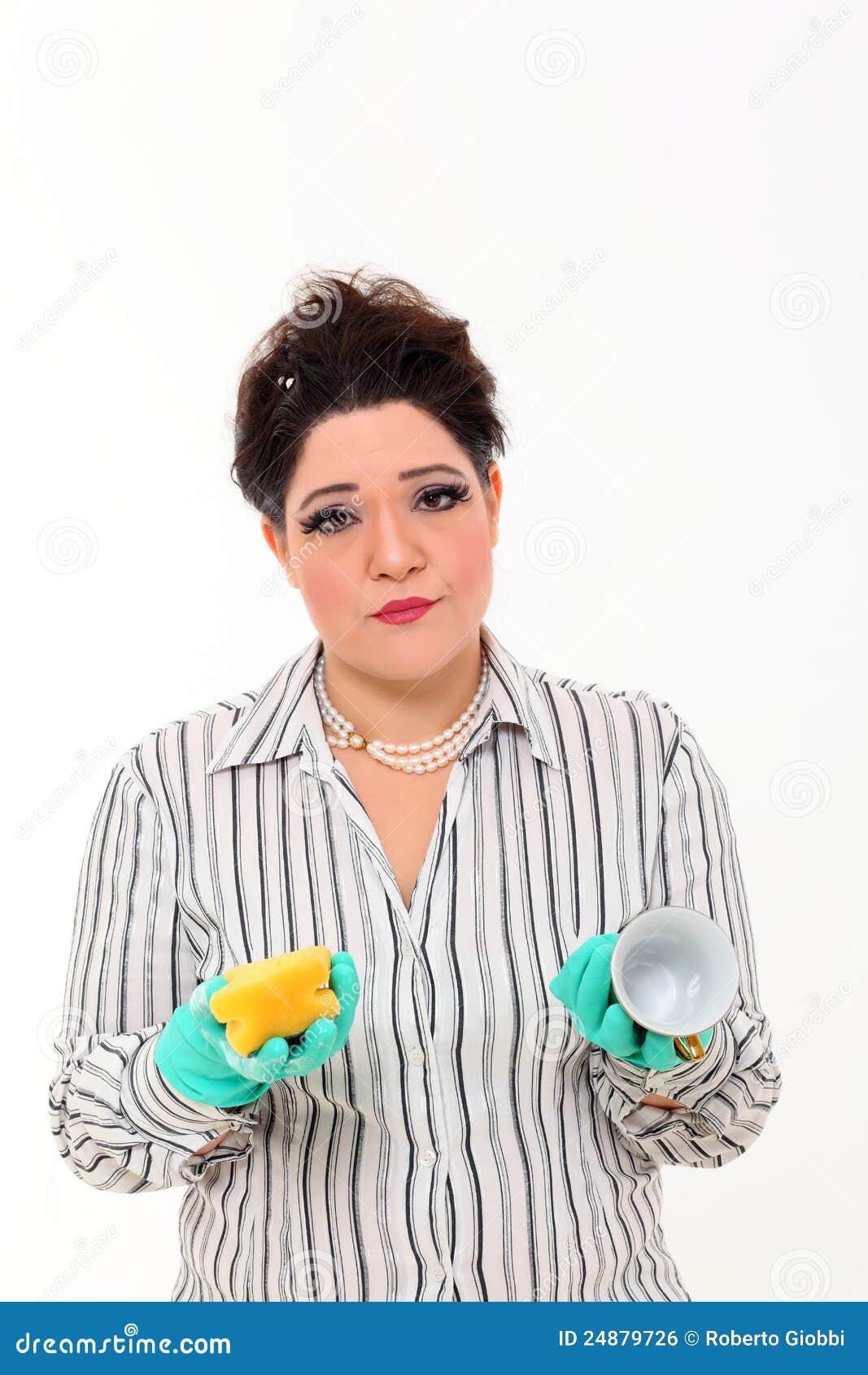 Woman in Carrier Cleaning a Mug Stock Photo Image of model, carrier 24879726