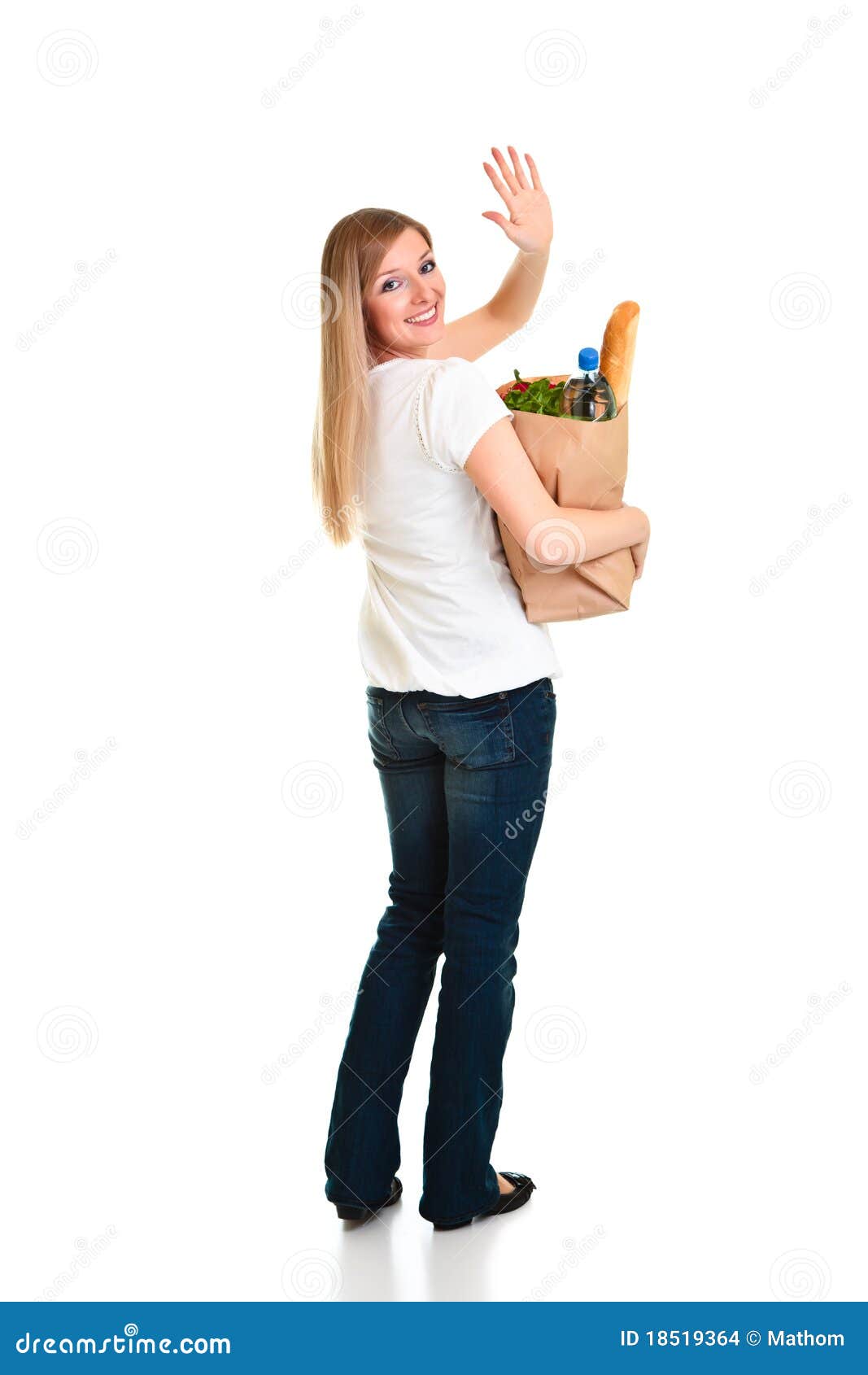 Woman Carrying Bag Of Groceries Stock Images Image 18519364