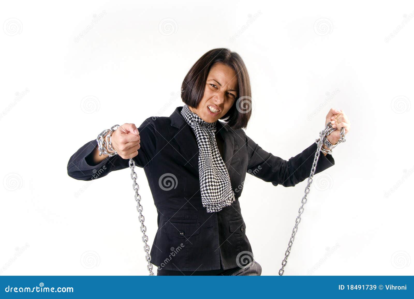 woman in chains Stock Photo