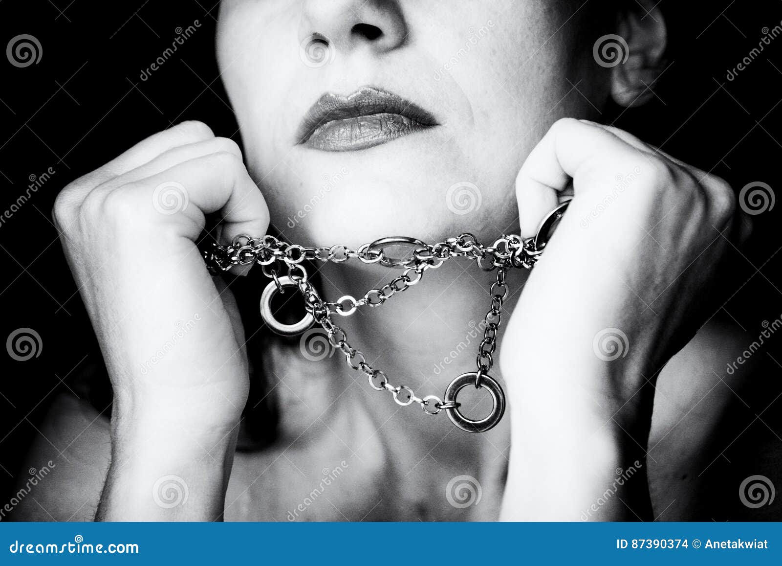 Woman in chains stock photo. Image of forced, person - 87390374