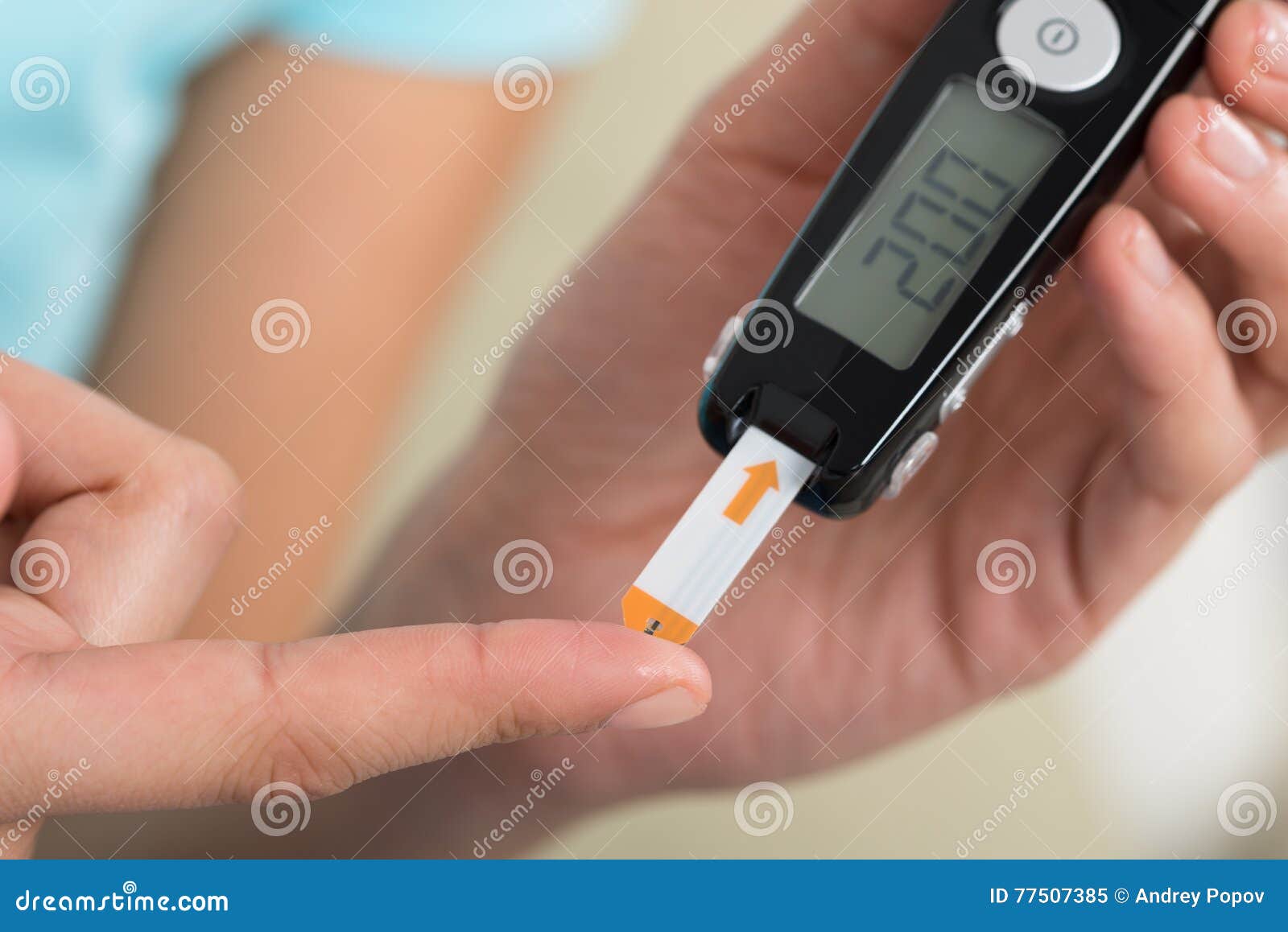 Woman Checking Blood Sugar Level Stock Image Image of healthy, finger