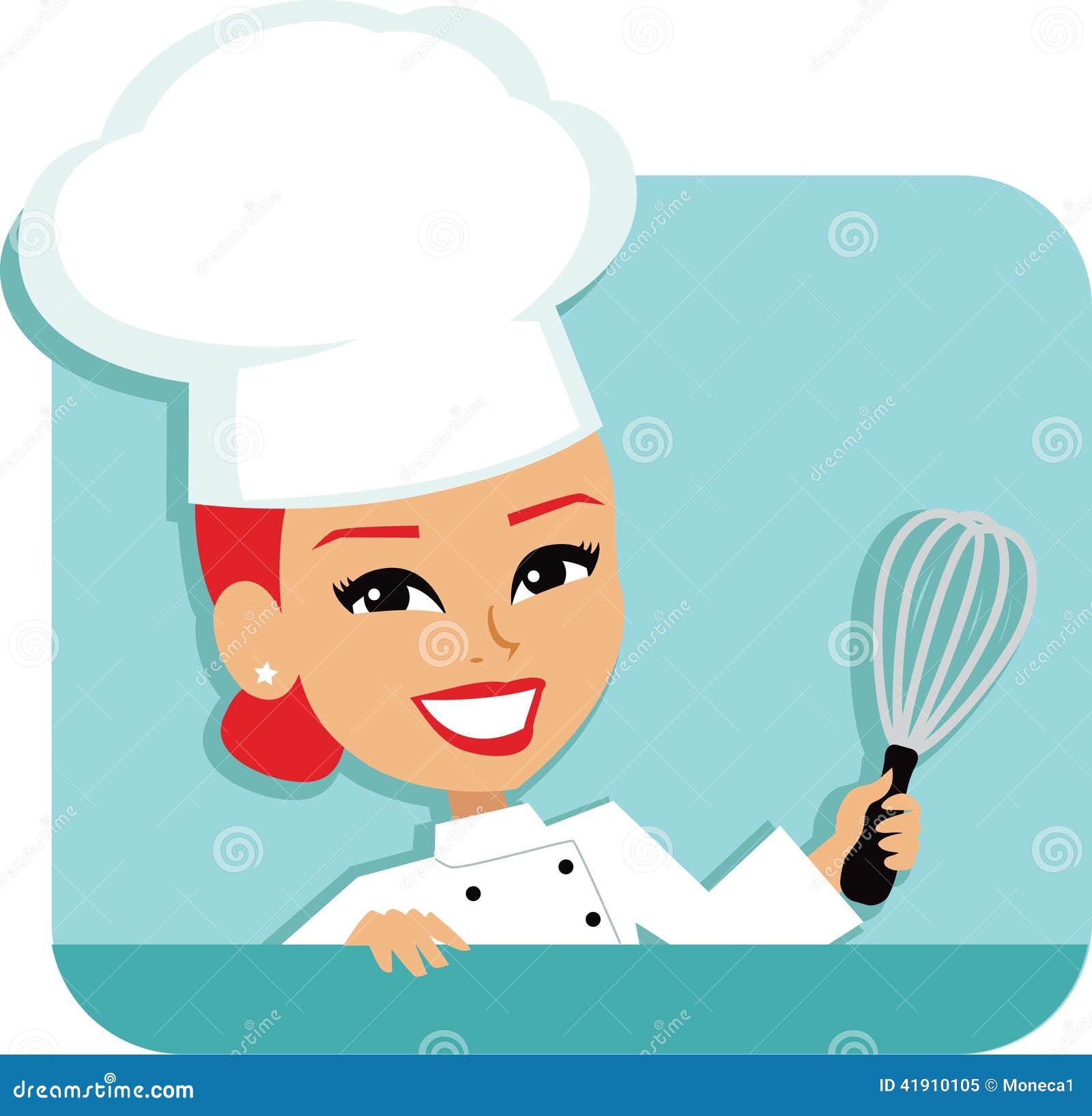 woman chef cartoon baking 