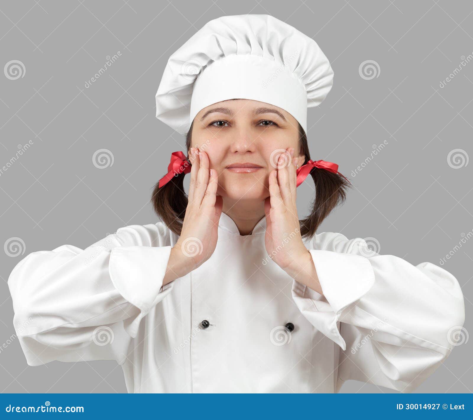 Chef Holding Hands in Front of Stock Image - Image of background, hair ...