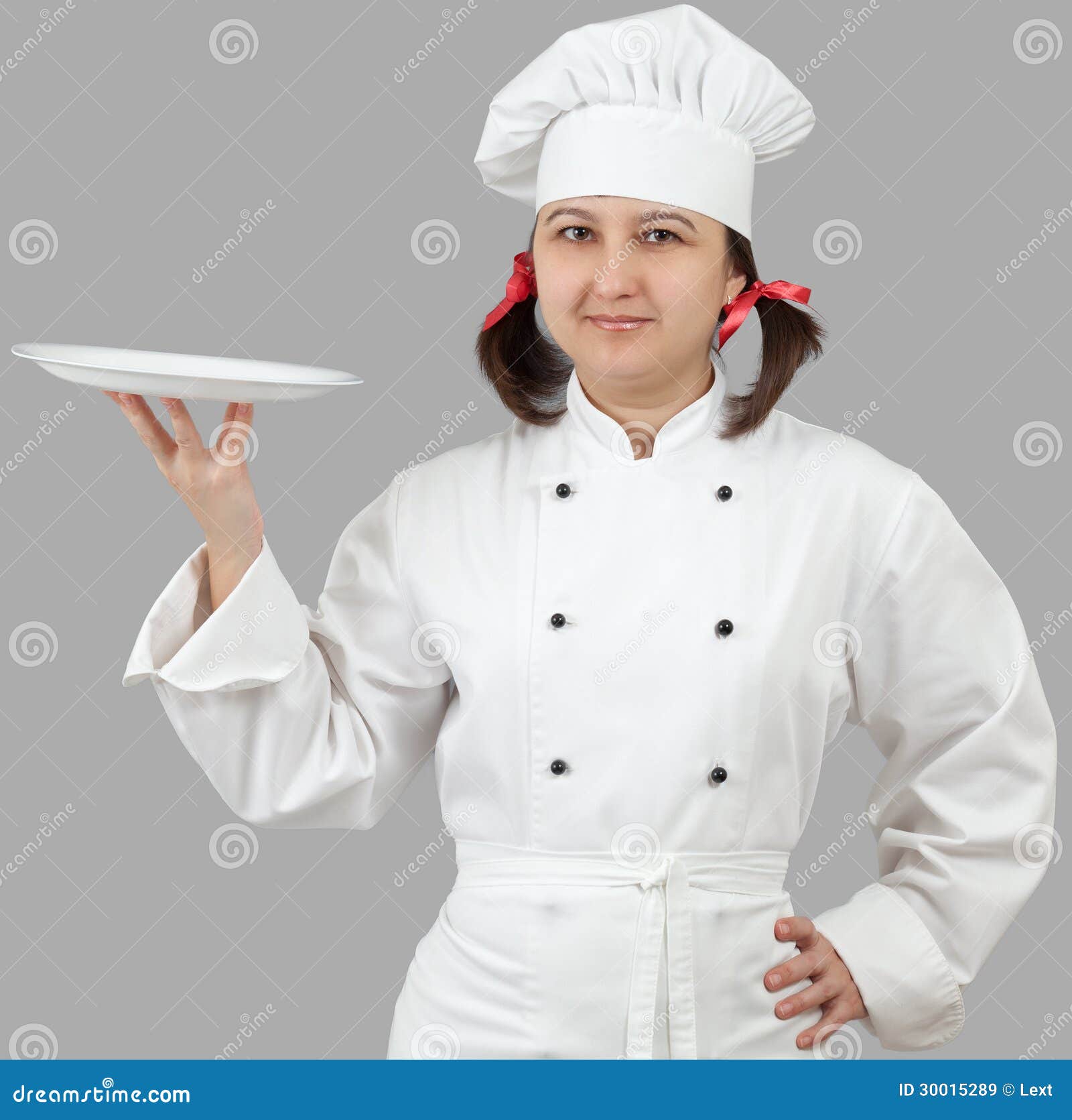 Woman Chef Holding A Plate Royalty Free Stock Images Image 30015289