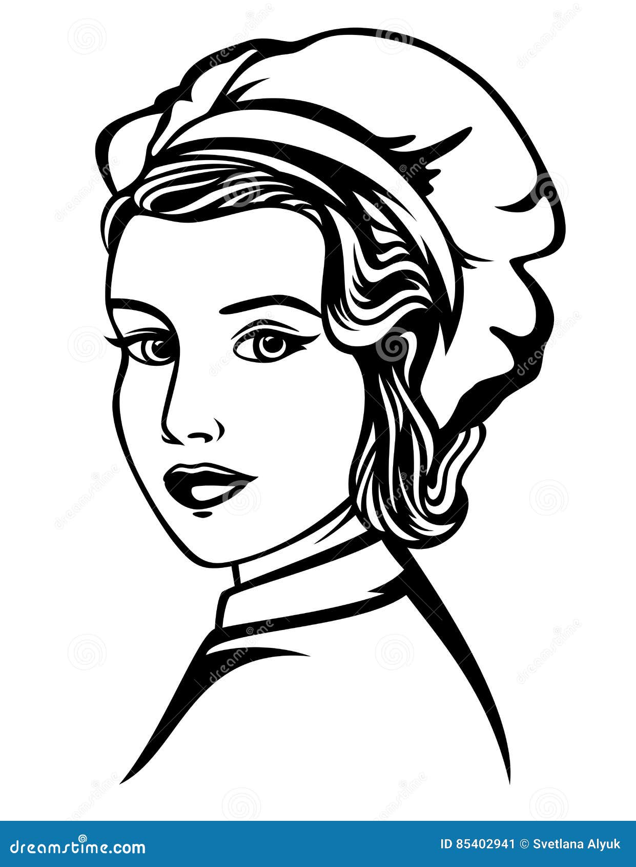 Download Woman chef vector portrait stock vector. Illustration of beautiful - 85402941