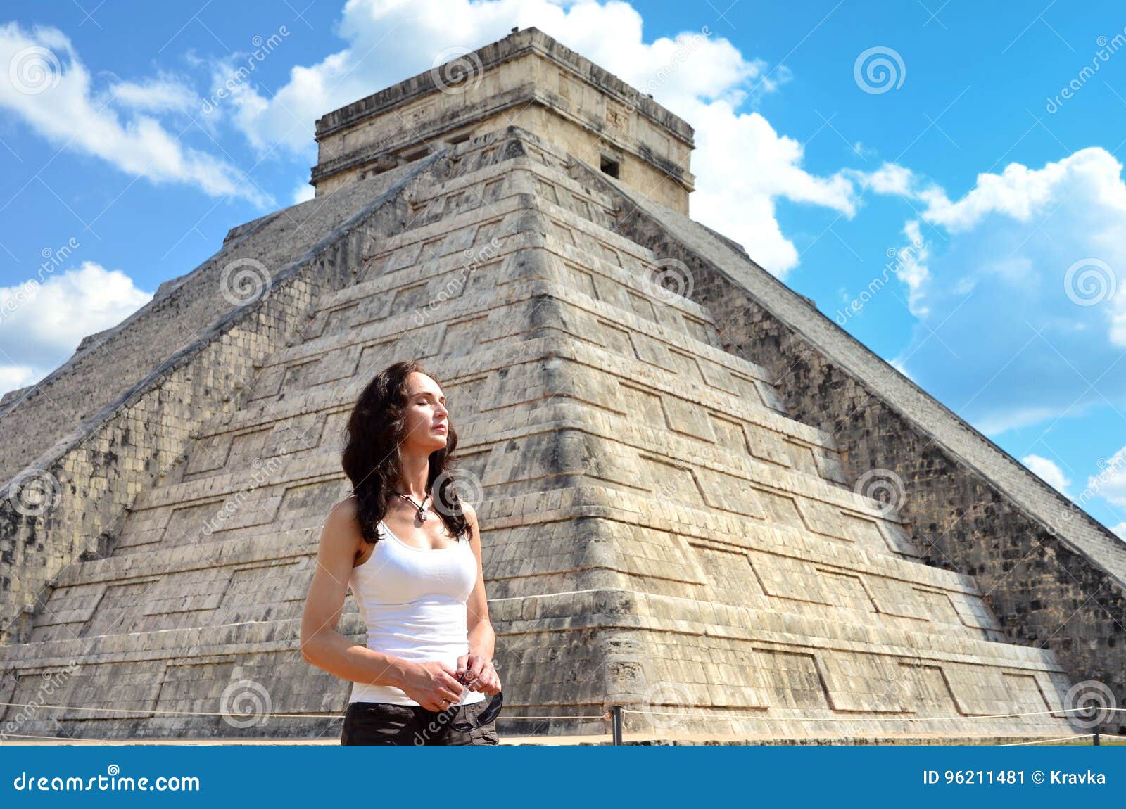 Woman in Chichen Itza Mexico Stock Image Image of tourist, woman