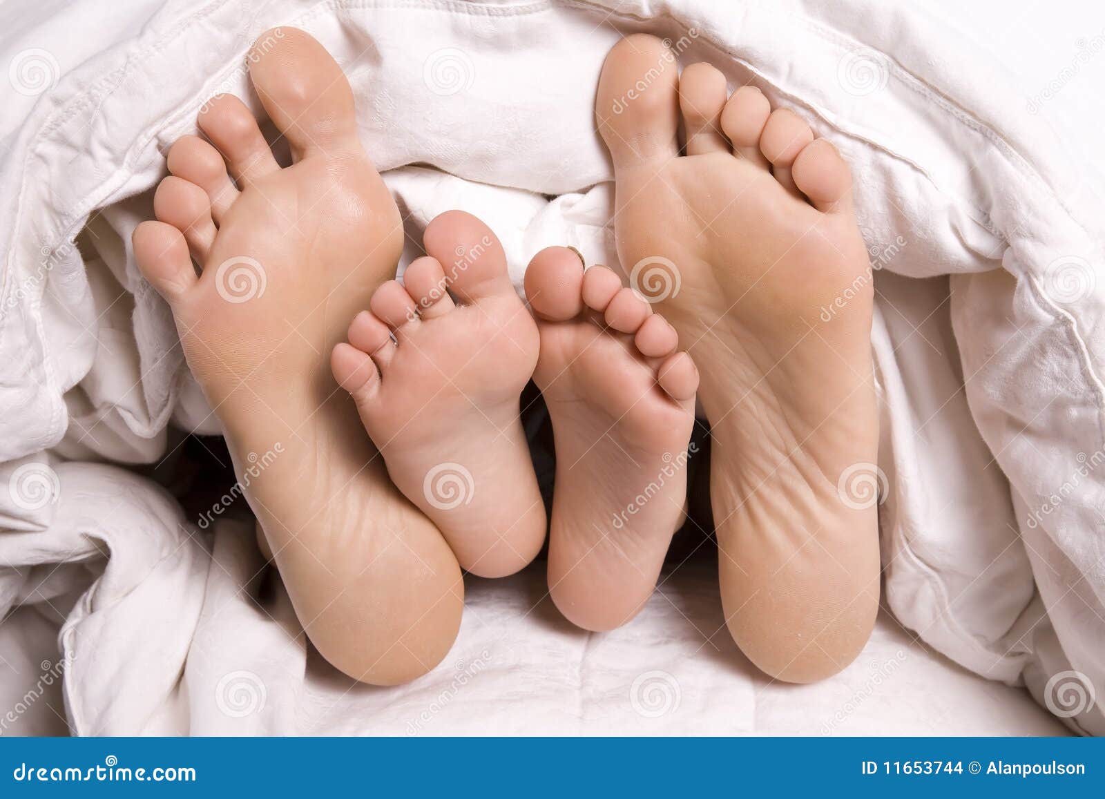 Woman and Child Feet Under Covers Stock Photo Image of girl, house