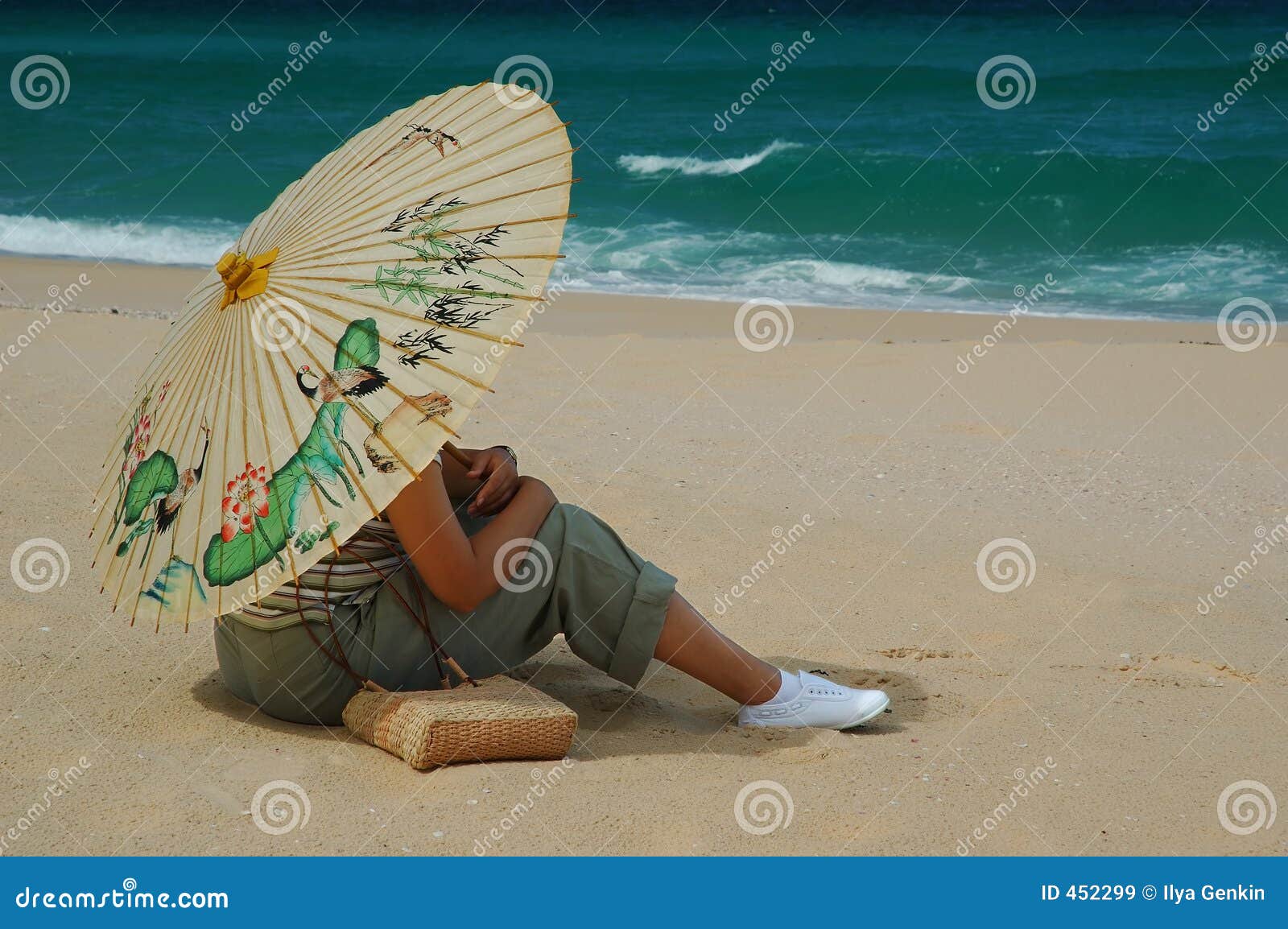 woman with chinese umbrella