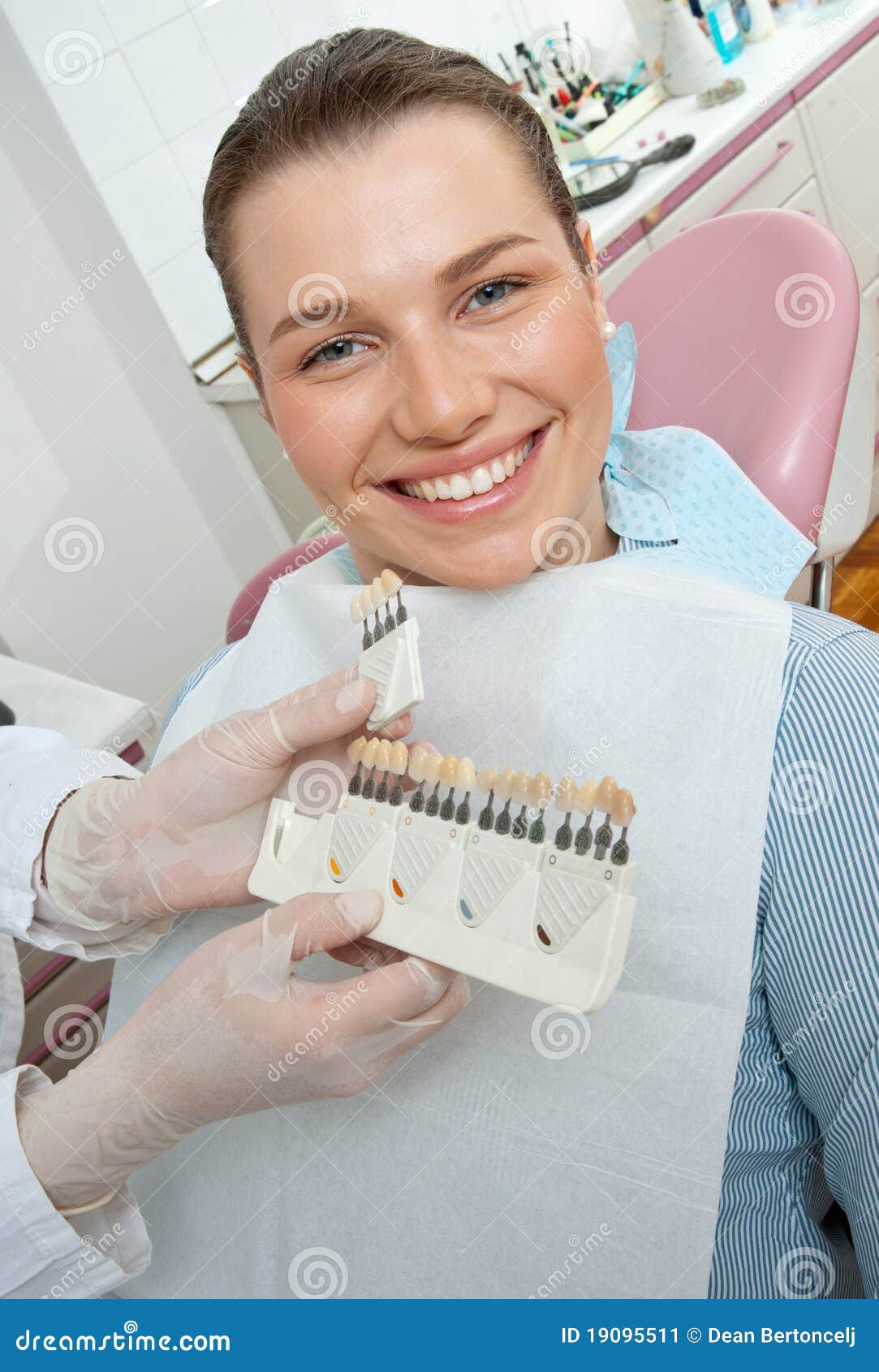 Woman Choosing Dental Cover Stock Image Image of artificial, coat